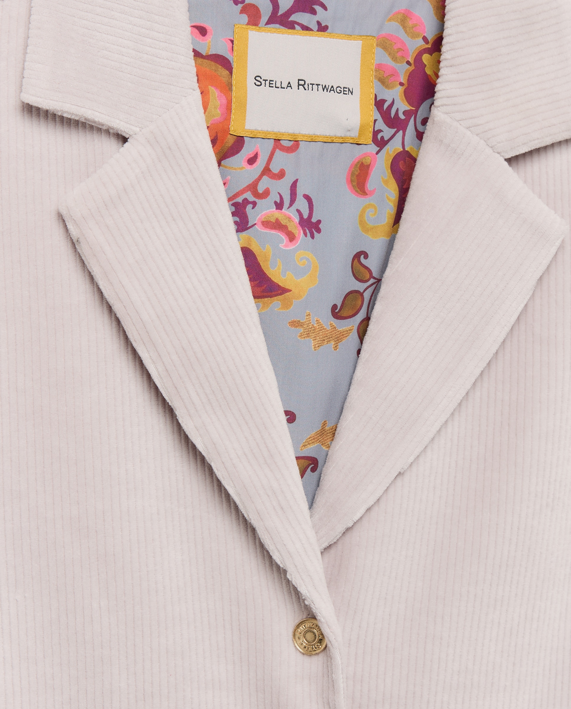 Chaqueta solapa pana - Stella Rittwagen - Gris claro Gris claro-5