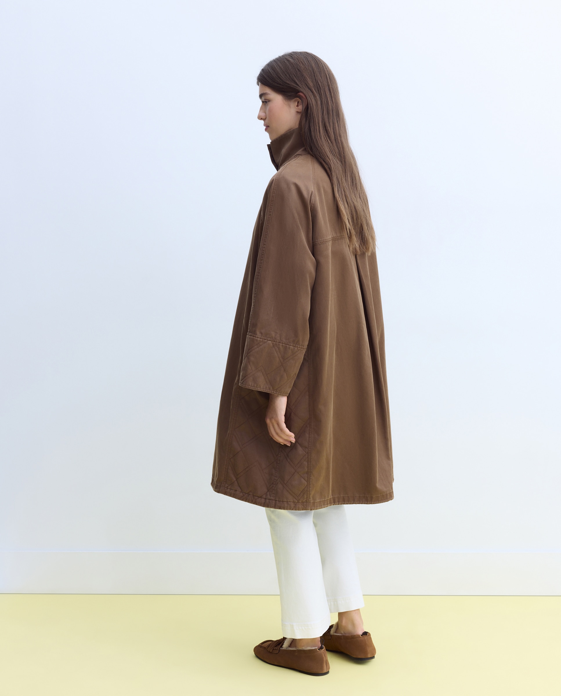 Gabardina estilo chaleco - Stella Rittwagen - Marrón Marrón-4