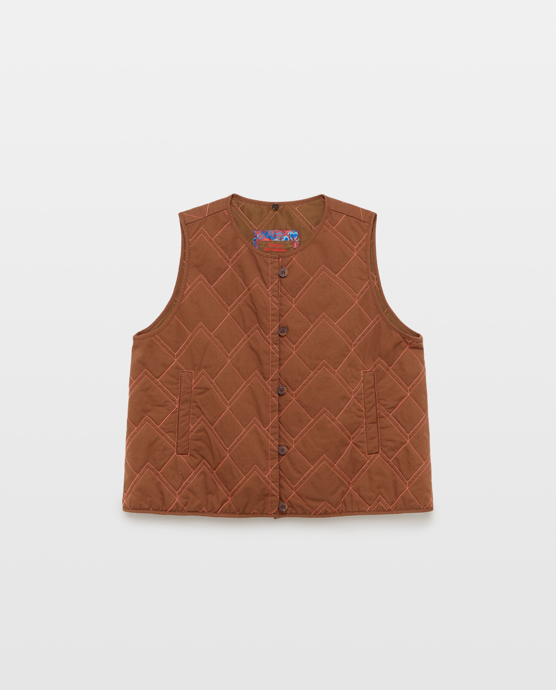 Gabardina estilo chaleco - Stella Rittwagen - Marrón Marrón-7