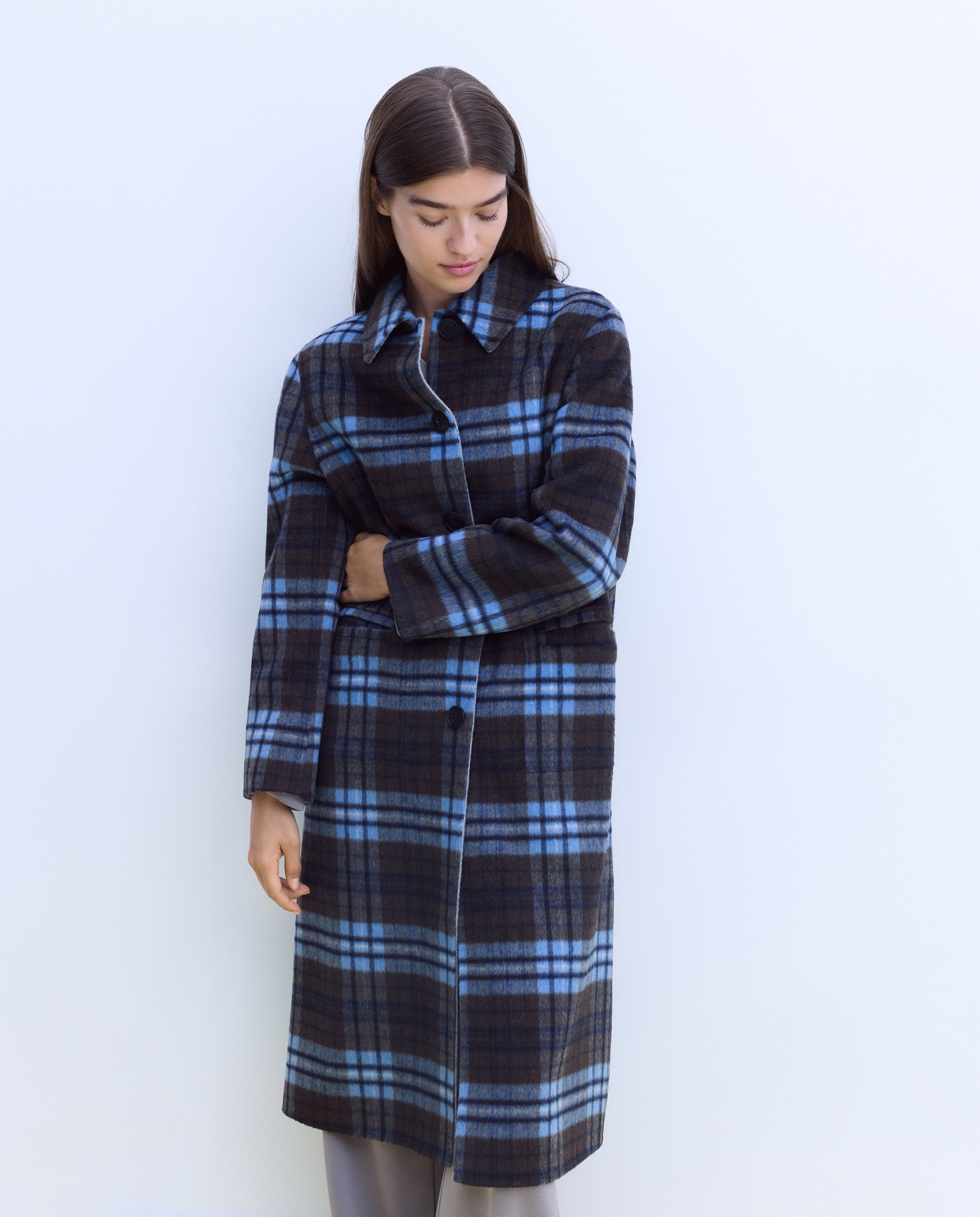 Imagen 0 de Abrigo reversible cuadros Azul