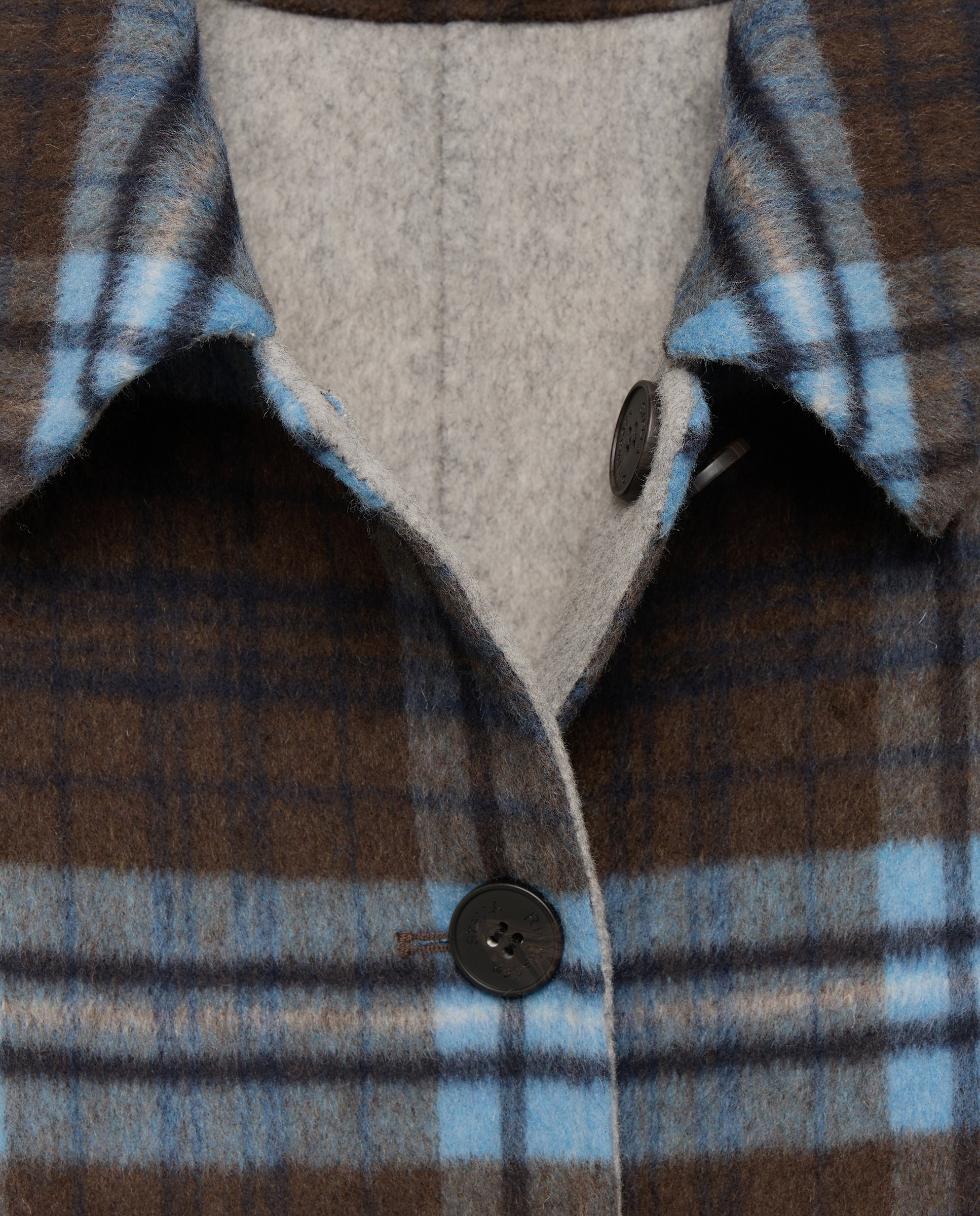 Abrigo reversible cuadros - Stella Rittwagen - Azul Azul-6