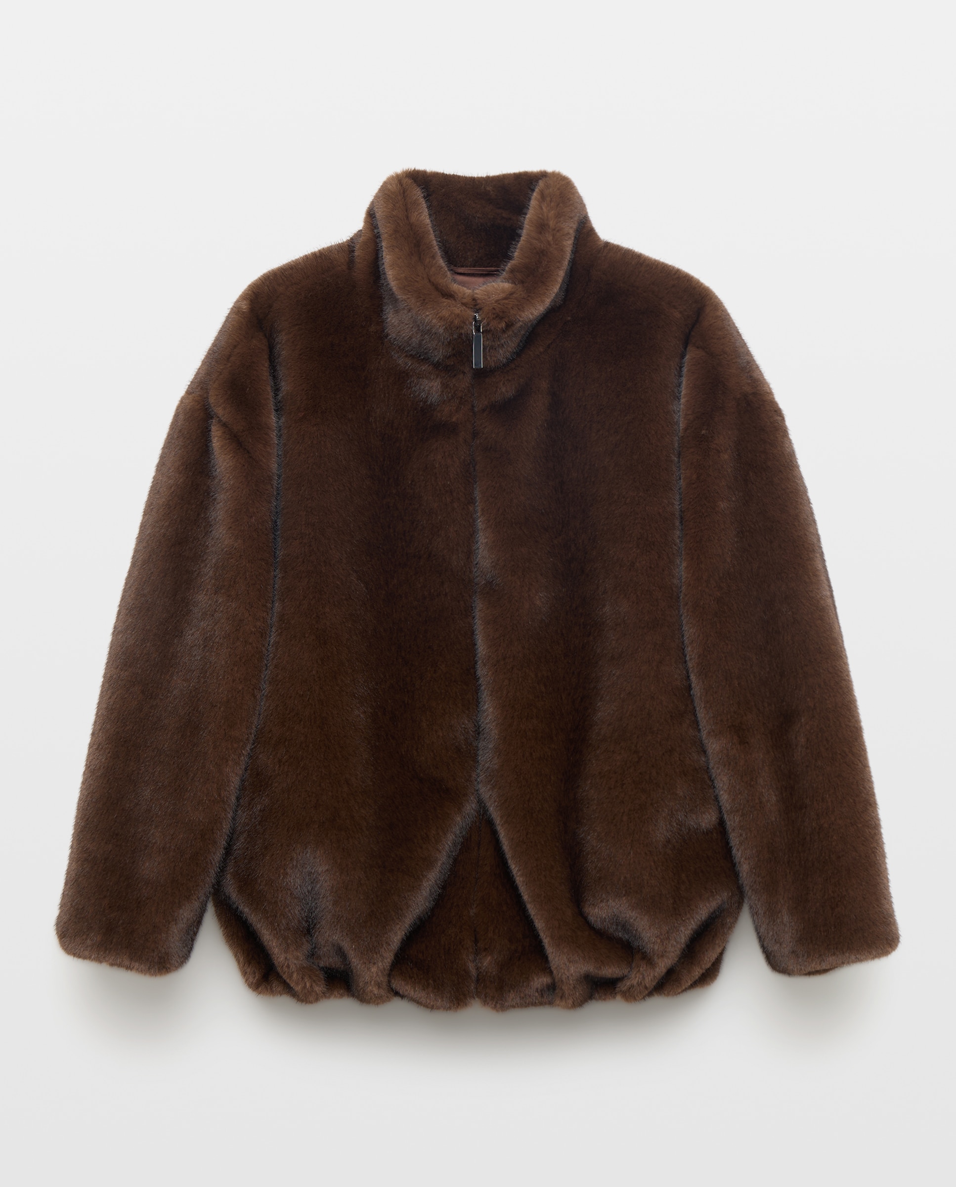 Blusão Bomber de Pelo Castanho-5
