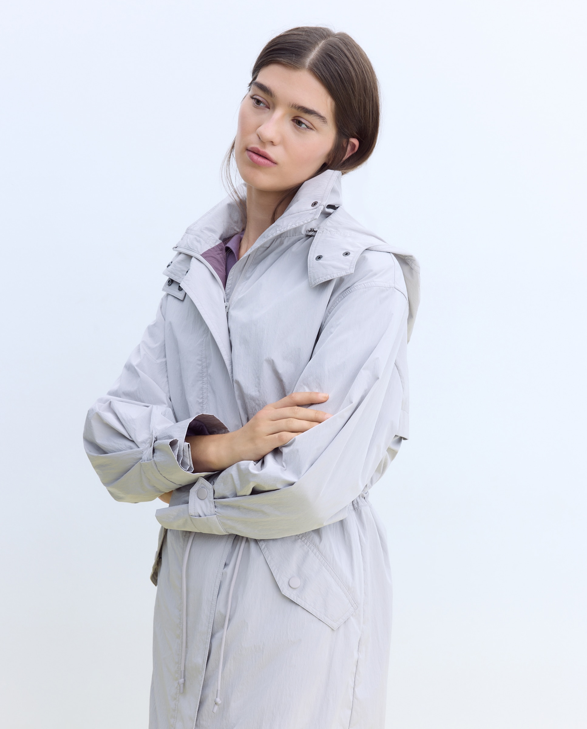 Imagen 0 de Parka detalle cuello Gris claro