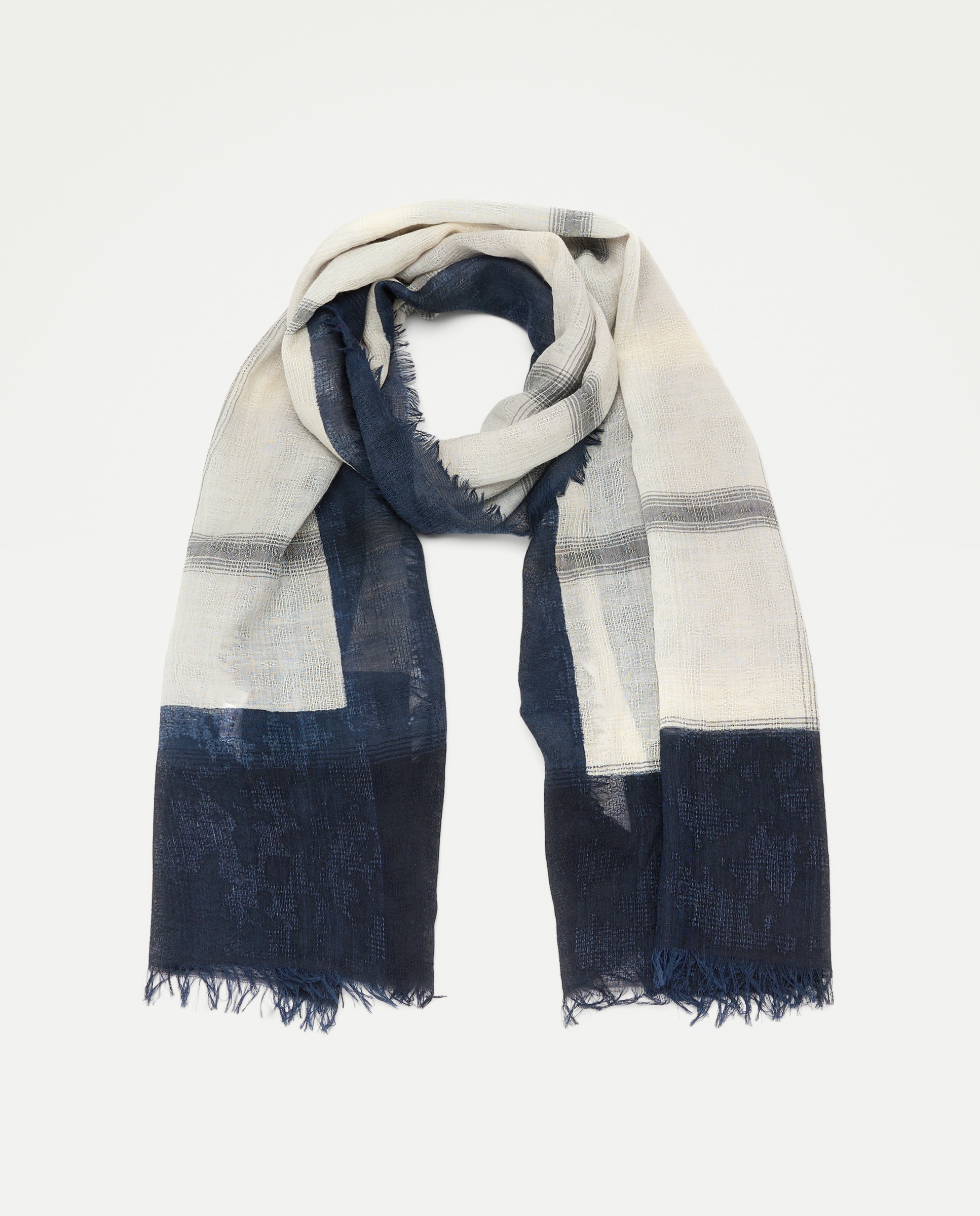 Pañuelo con estampado de cuadros - Stella Rittwagen - Gris claro Gris claro-1
