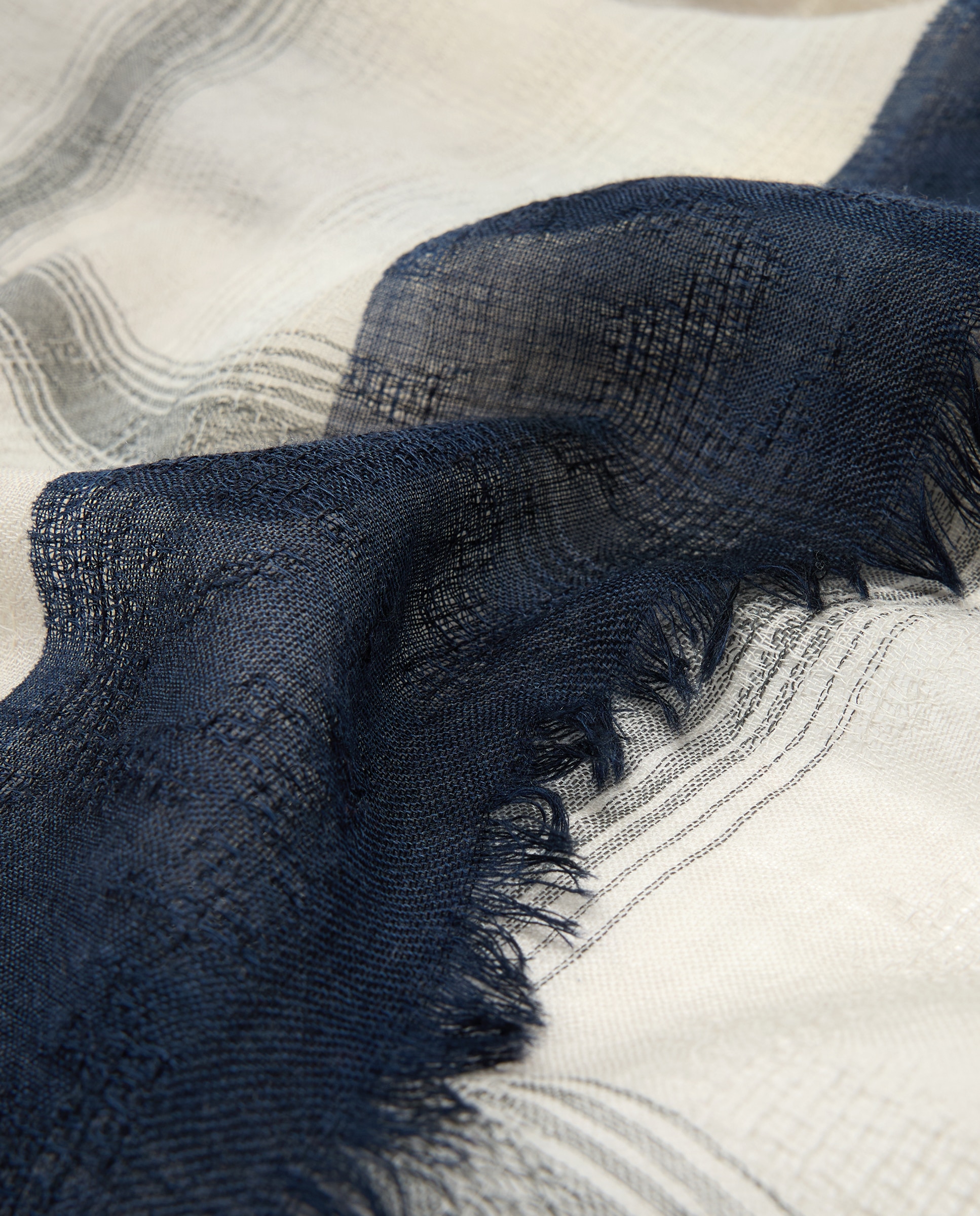 Pañuelo con estampado de cuadros - Stella Rittwagen - Gris claro Gris claro-3