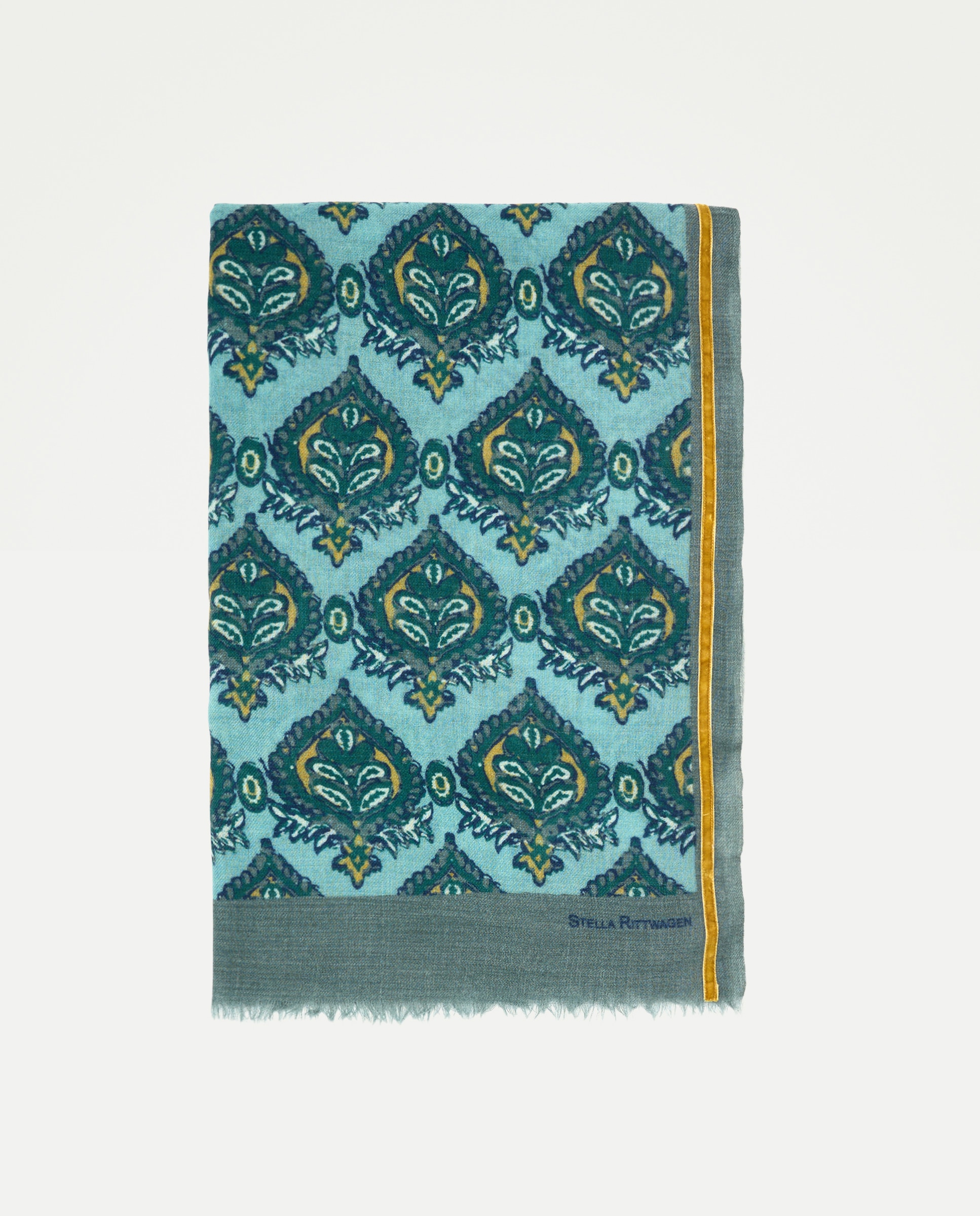 Lenço estampado 450 Turquesa-2