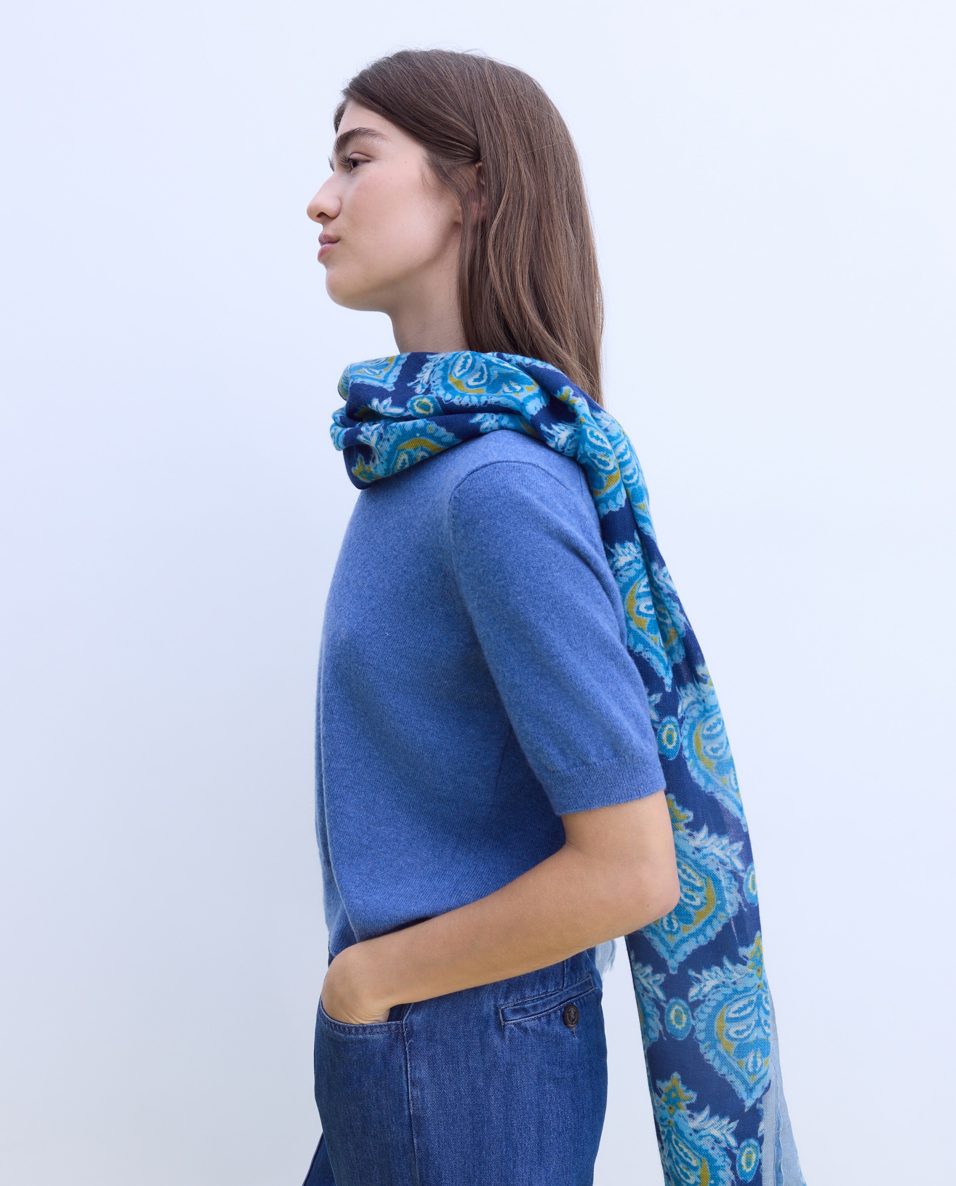 Lenço estampado Azul-marinho-4