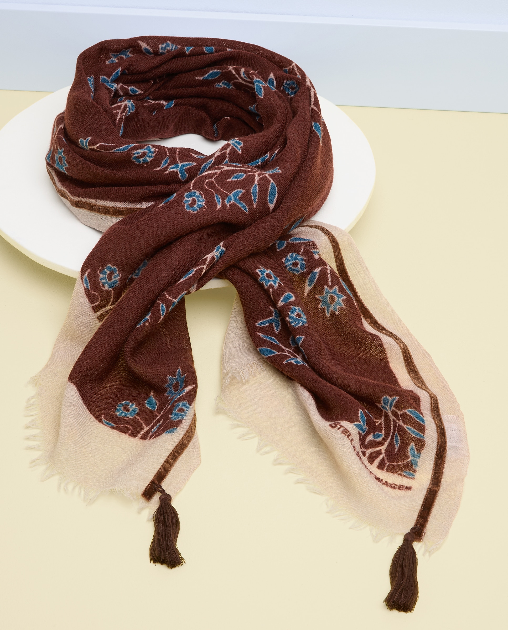 Pañuelo estampado - Stella Rittwagen - Marrón Marrón-1