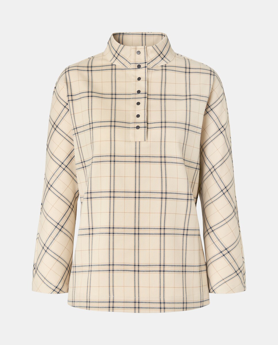 Blusa aos Quadrados - Branco Branco-4