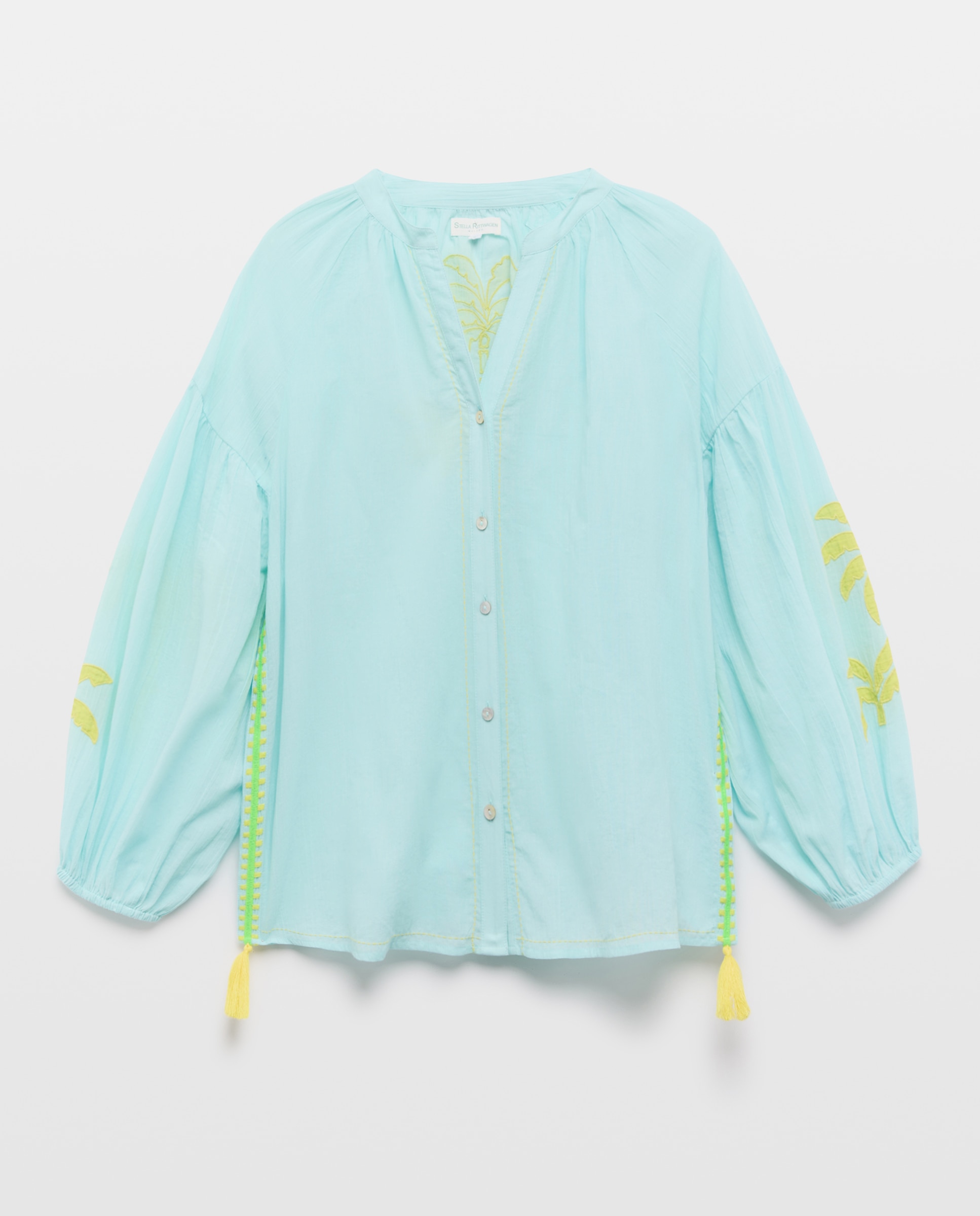 Camisa com Detalhe Bordado 582 Verde Água-4