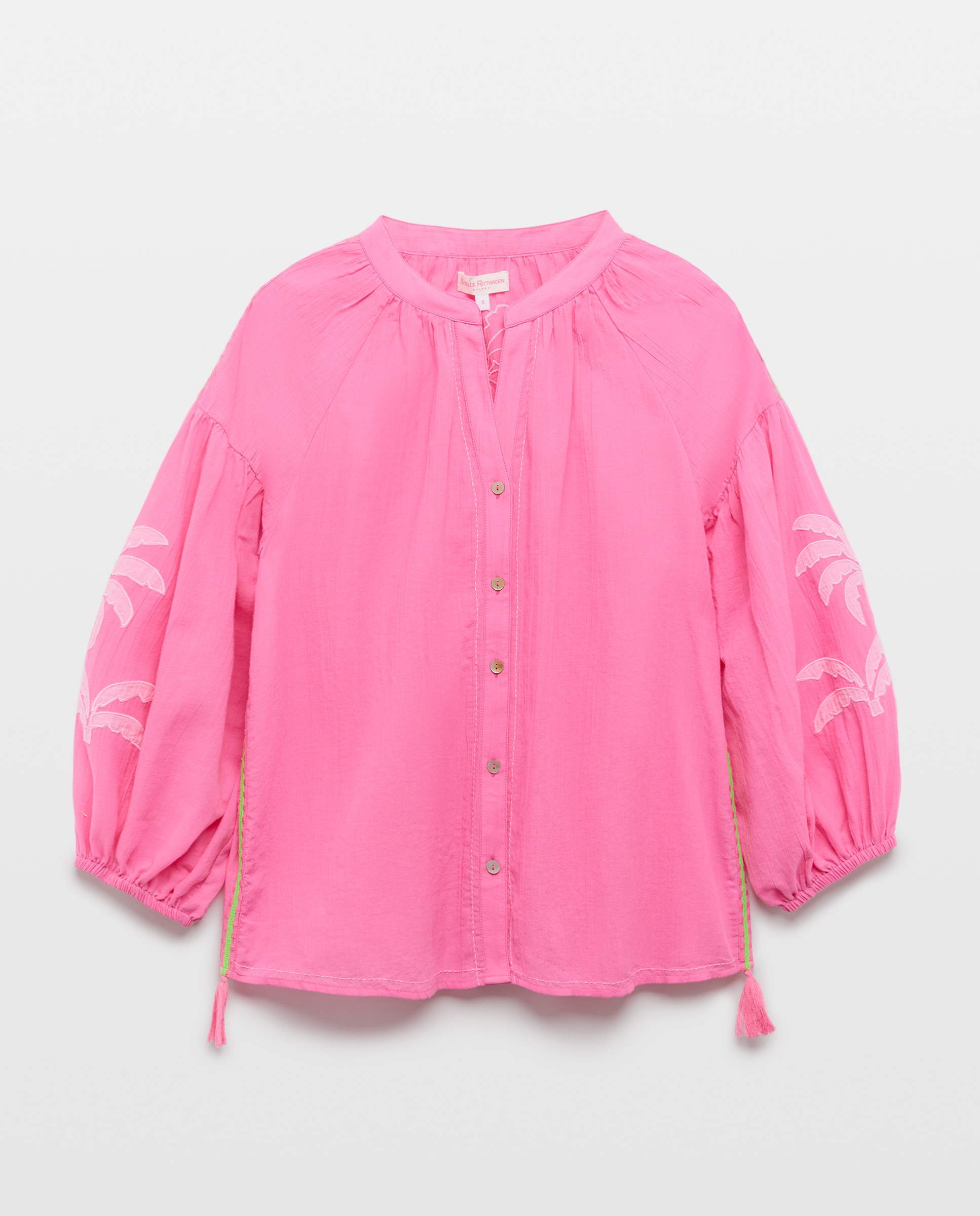 Camisa com Detalhe Bordado 240 Fúcsia-4