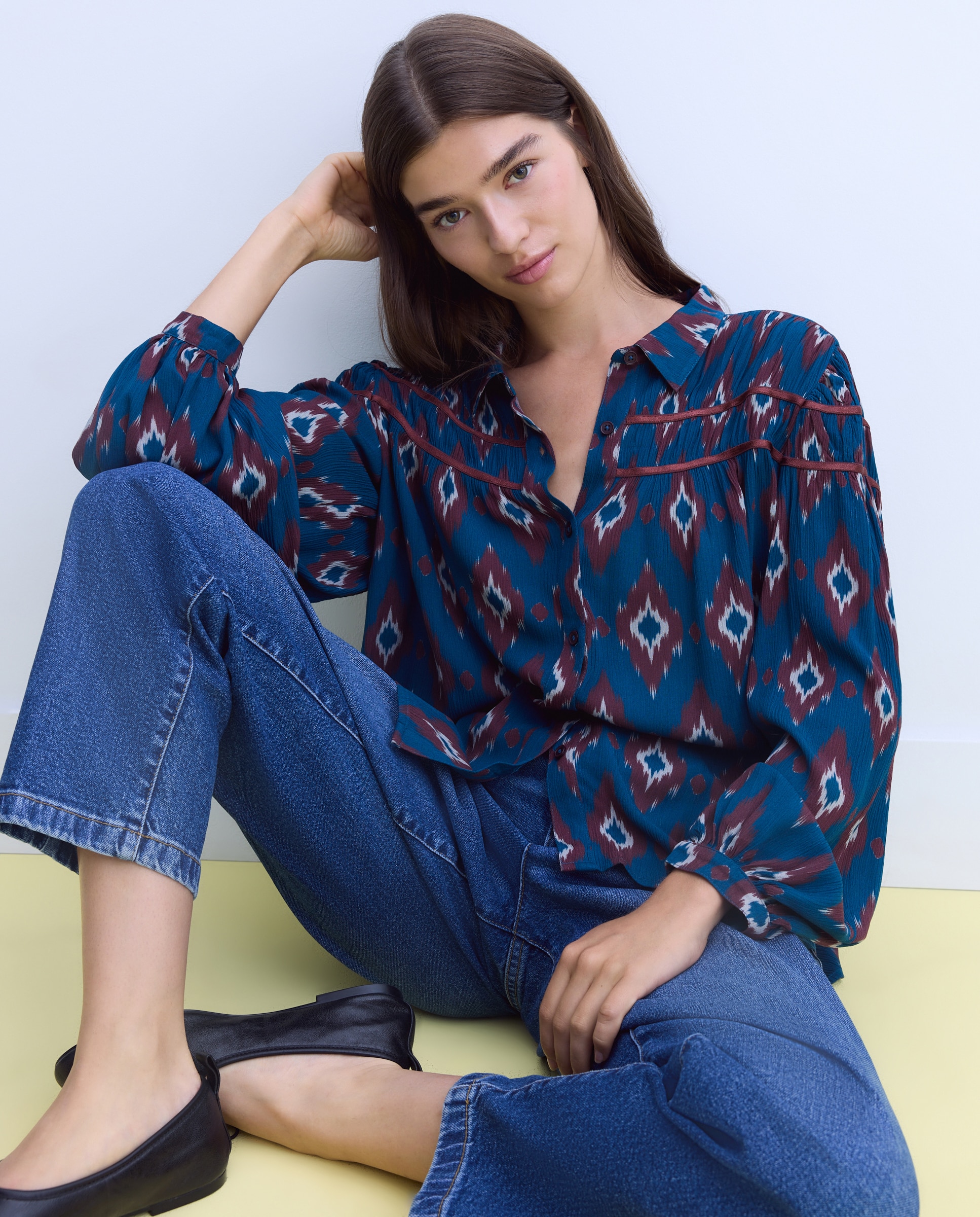 Camisa estampada de mujer - Stella Rittwagen - 400 Azul 400 Azul-1