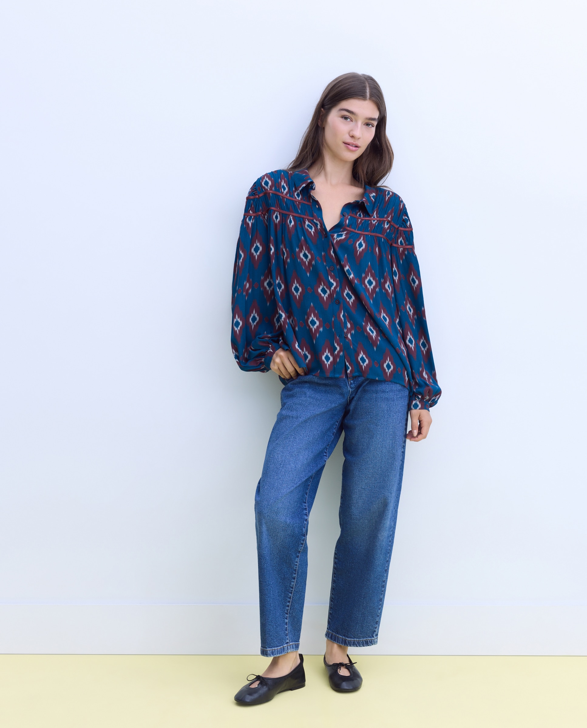 Camisa estampada de mujer - Stella Rittwagen - 400 Azul 400 Azul-2