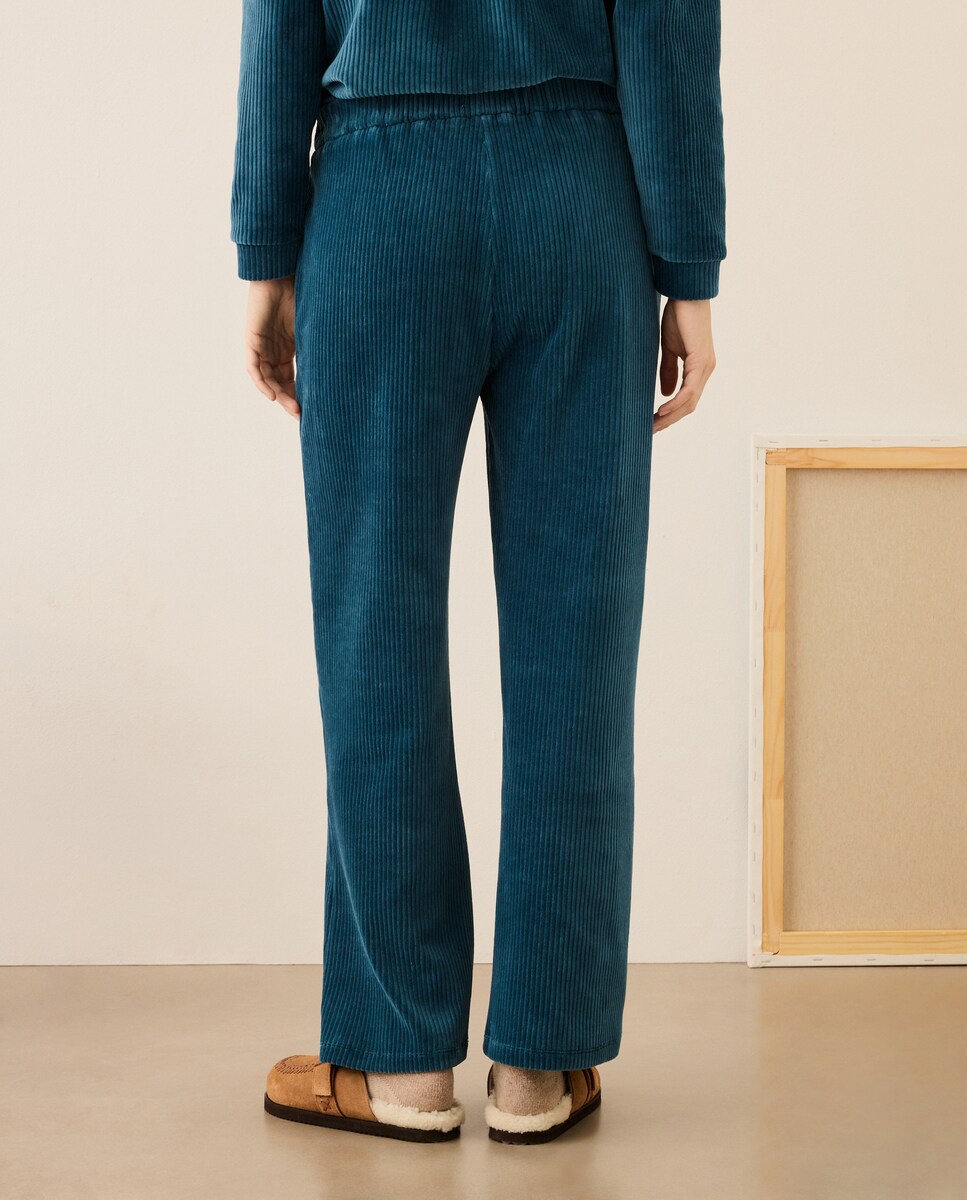 Calças Casual Azul-escuro-3