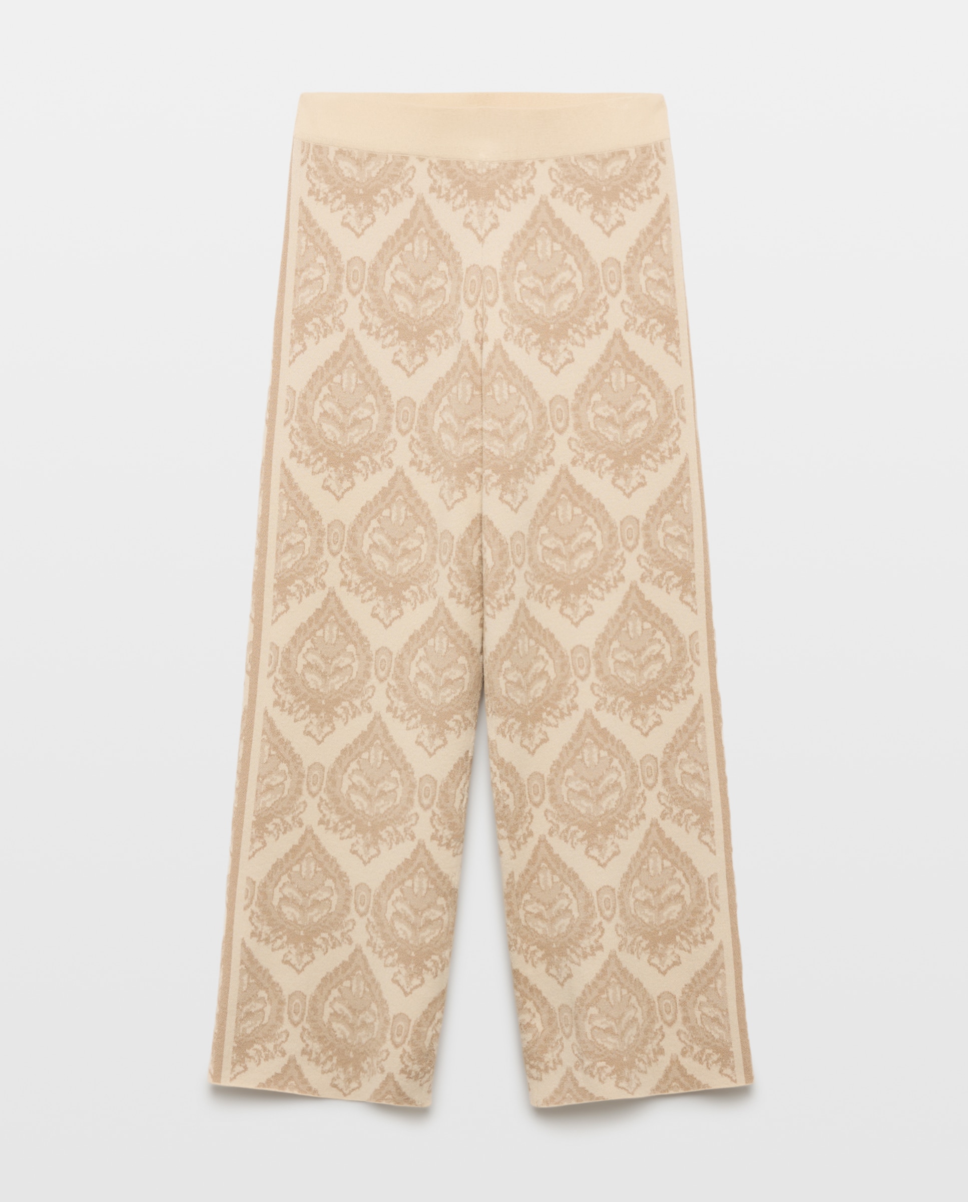 Pantalón de mujer con jacquard - Stella Rittwagen - 120 Crudo 120 Crudo-4