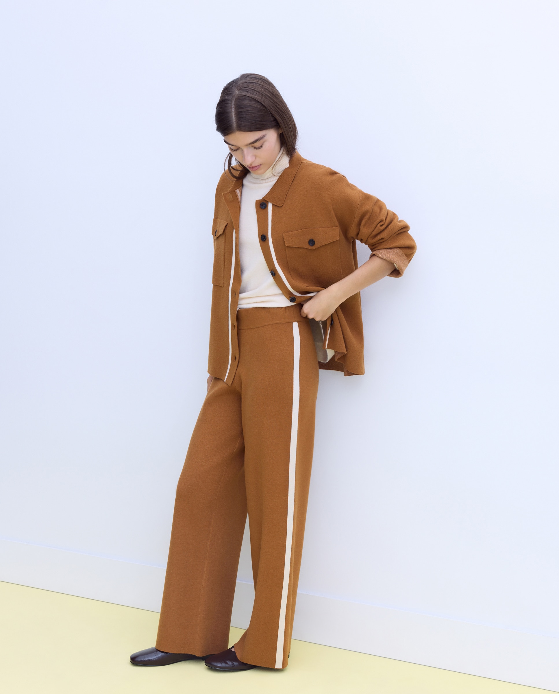 Imagen 0 de Pantalón de mujer con jacquard 730 Camel