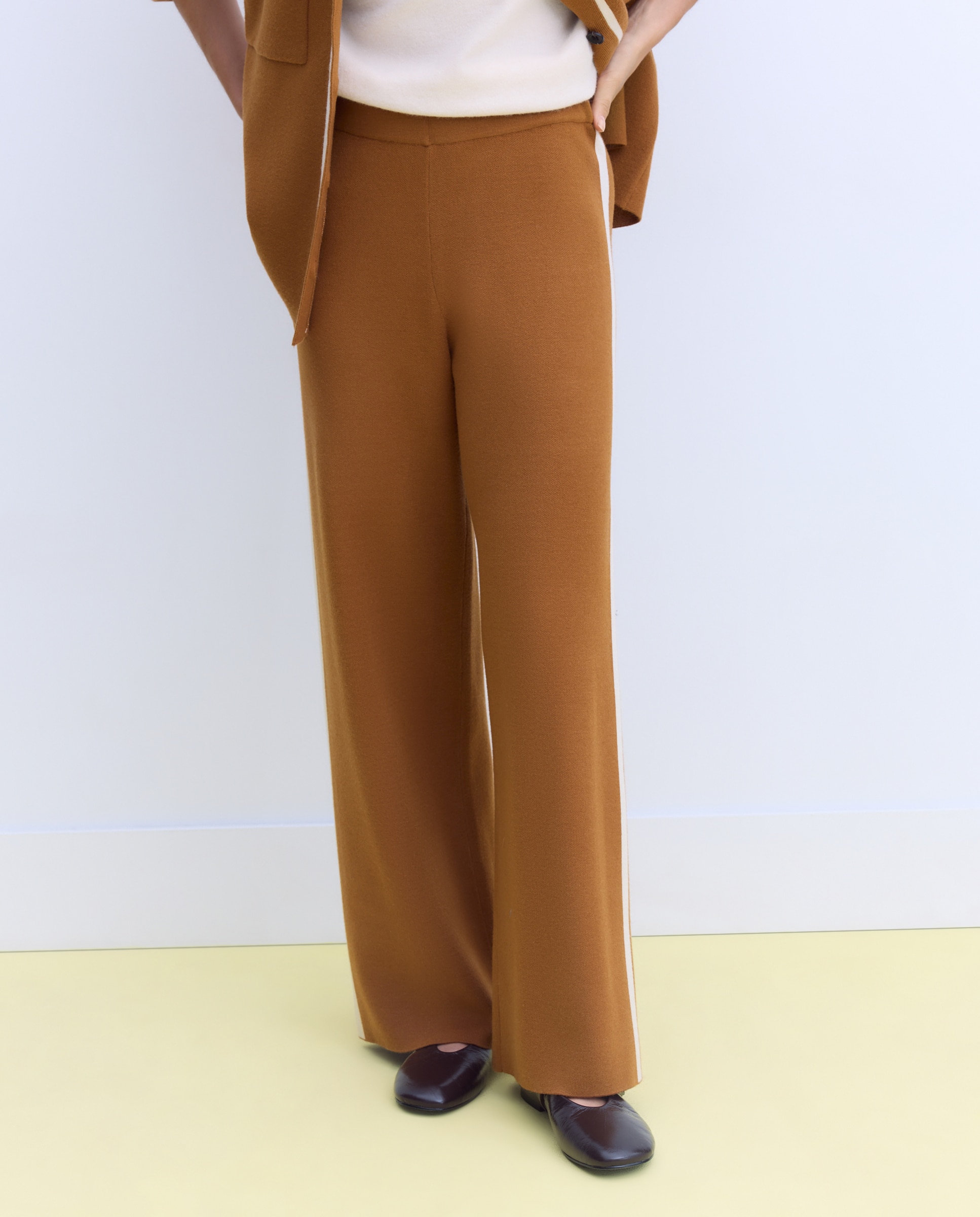 Pantalón de mujer con jacquard - Stella Rittwagen - 730 Camel 730 Camel-2