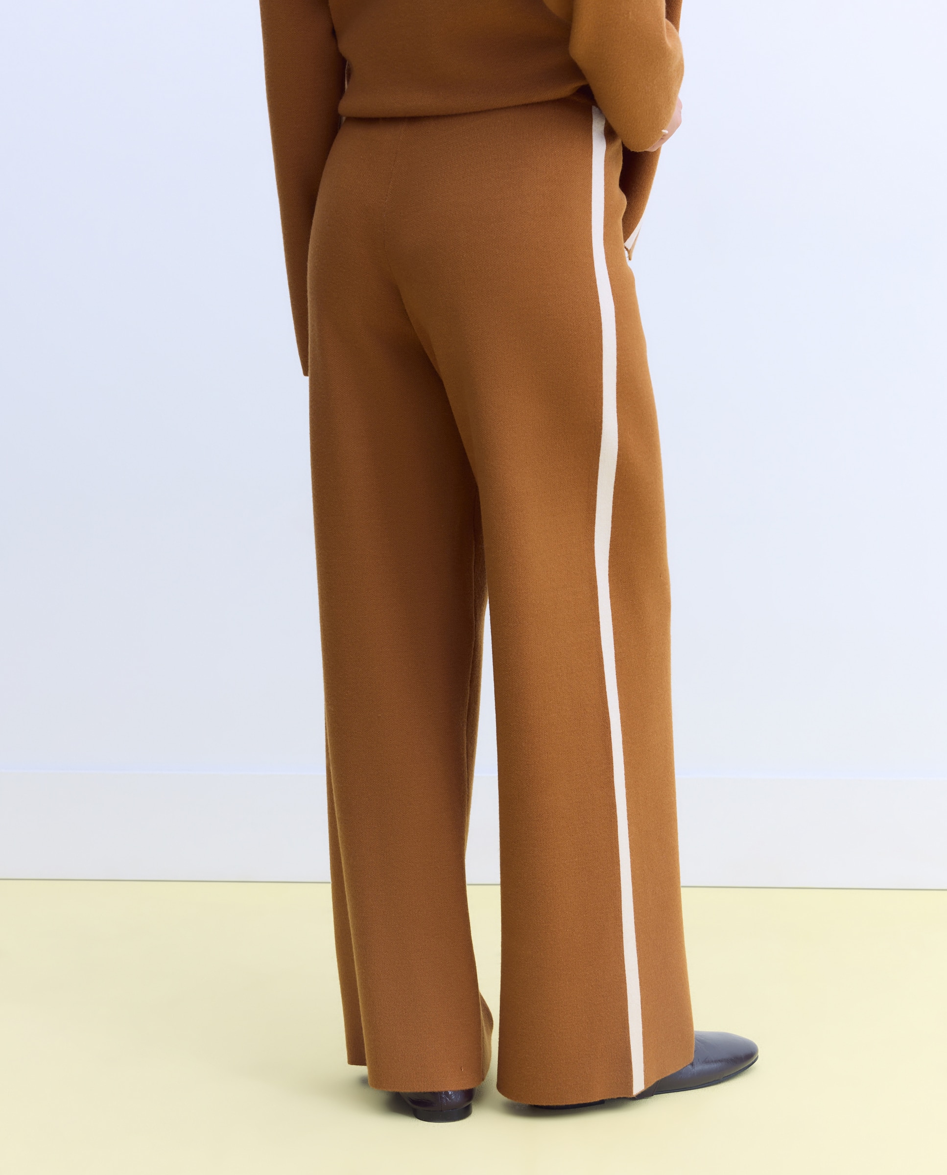 Pantalón de mujer con jacquard - Stella Rittwagen - 730 Camel 730 Camel-3