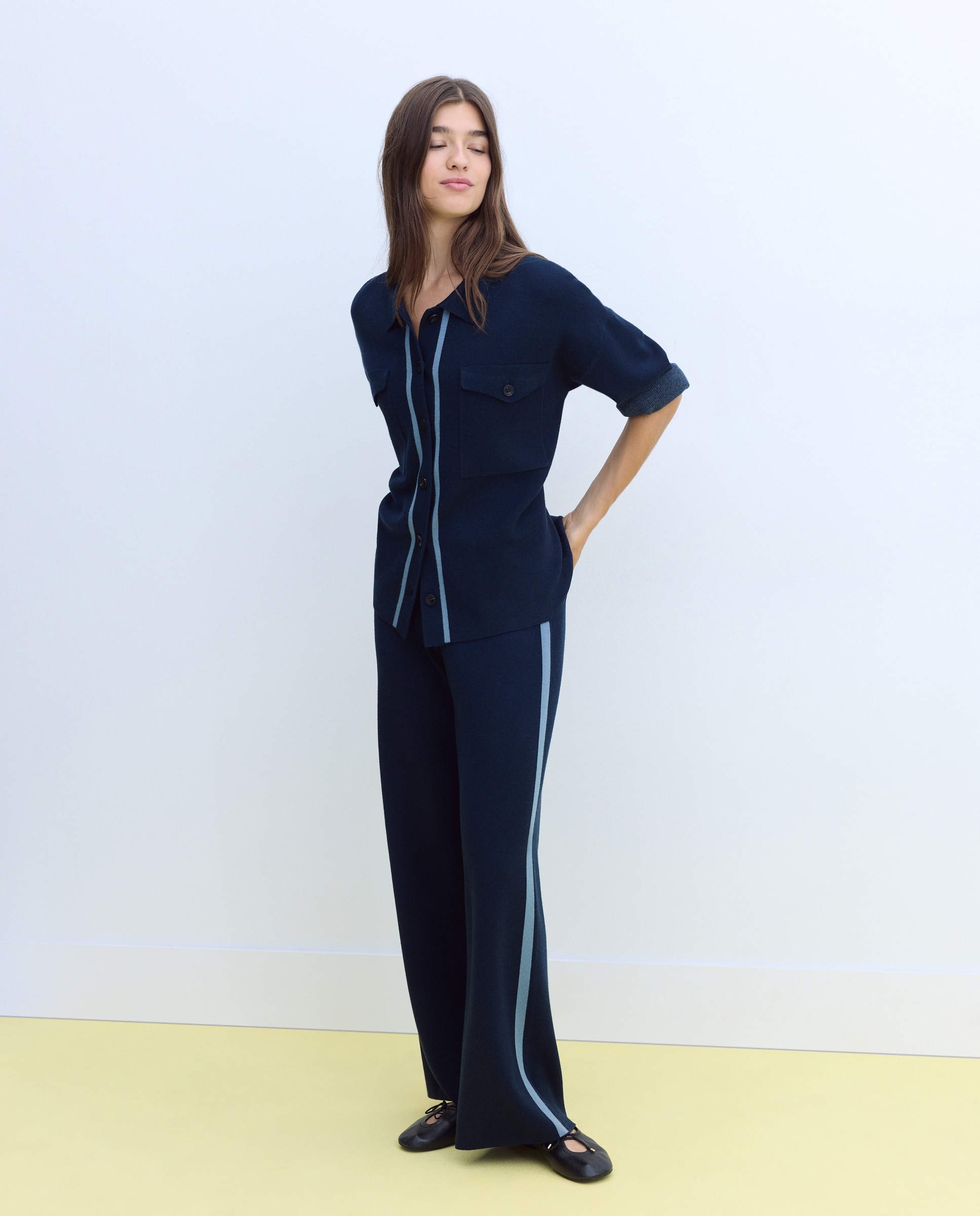 Imagen 0 de Pantalón de mujer con jacquard 430 Azul oscuro