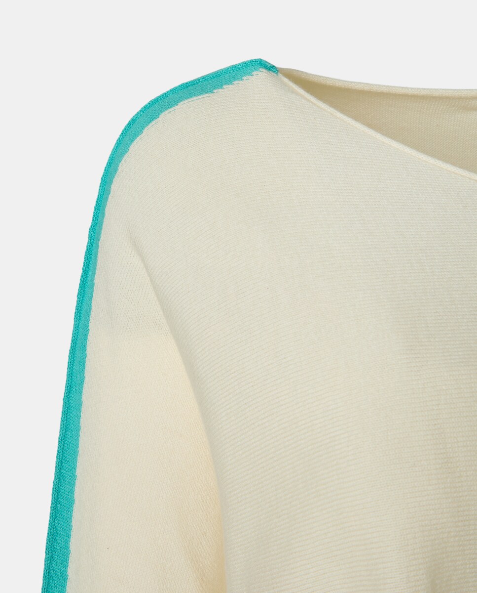 Camisola de malha de mulher com decote redondo Cinzento-claro-5