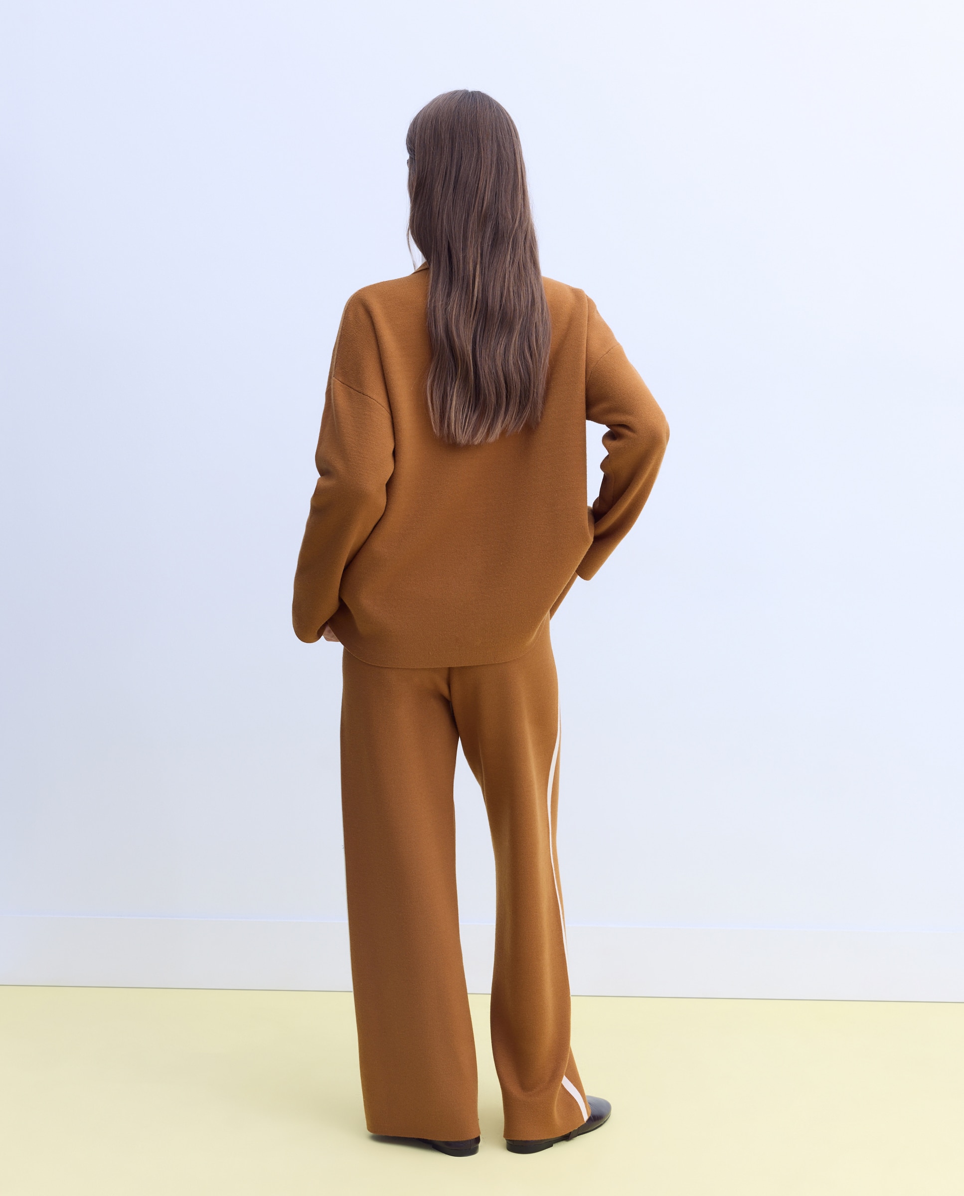 Chaqueta de punto de mujer con jacquard - Stella Rittwagen - 730 Camel 730 Camel-4