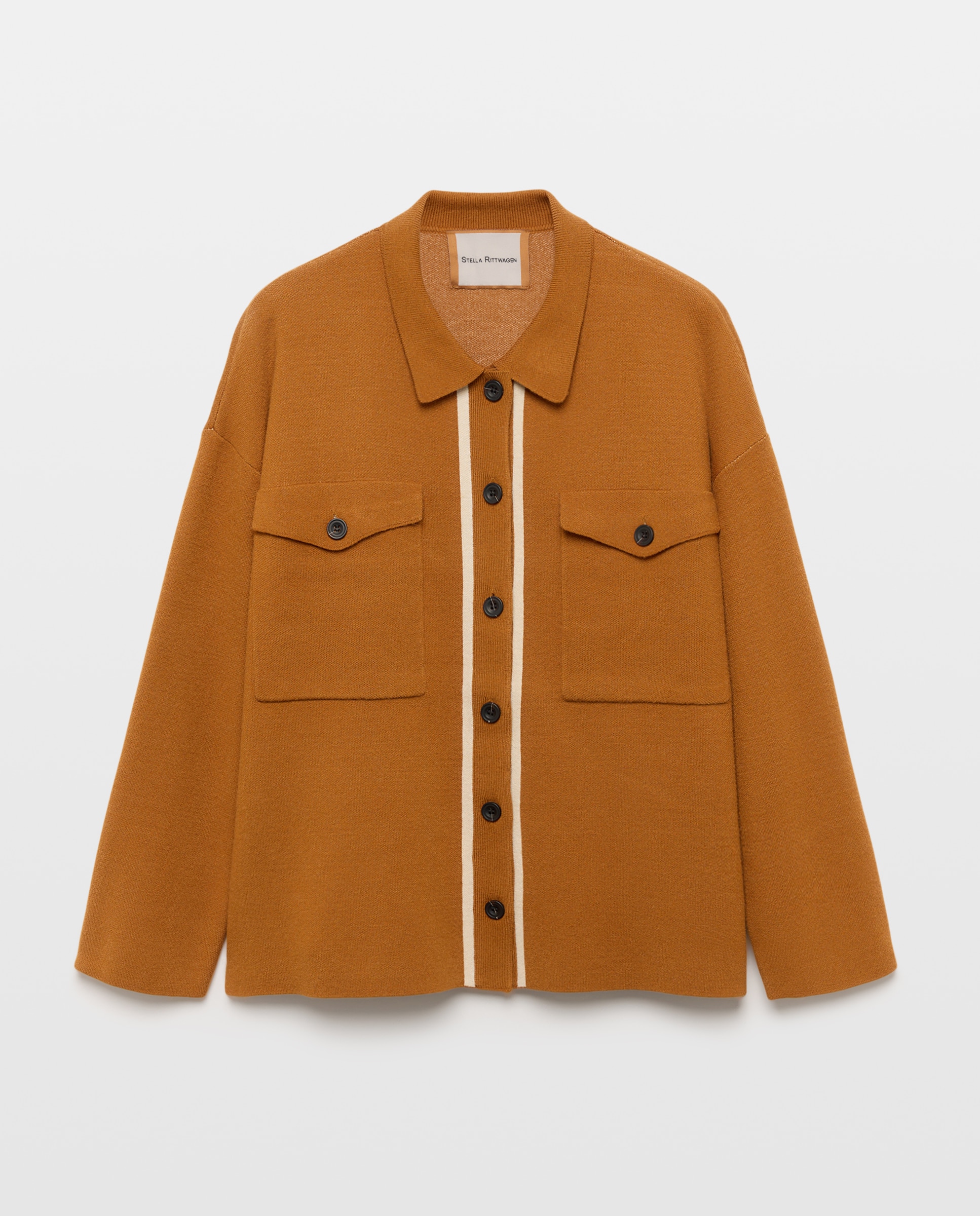 Chaqueta de punto de mujer con jacquard - Stella Rittwagen - 730 Camel 730 Camel-5