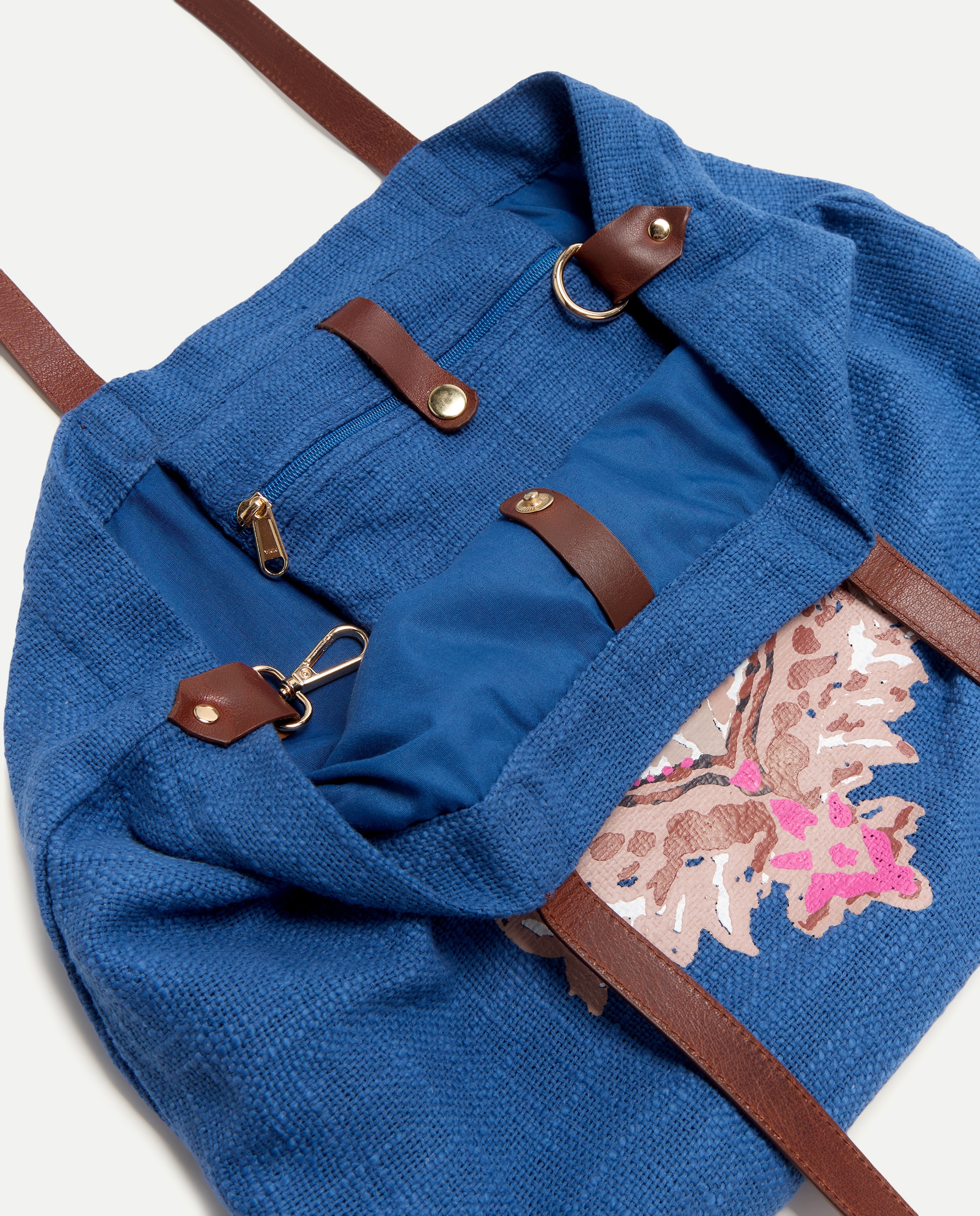Mala Shopper Estampada 400 Azul-6