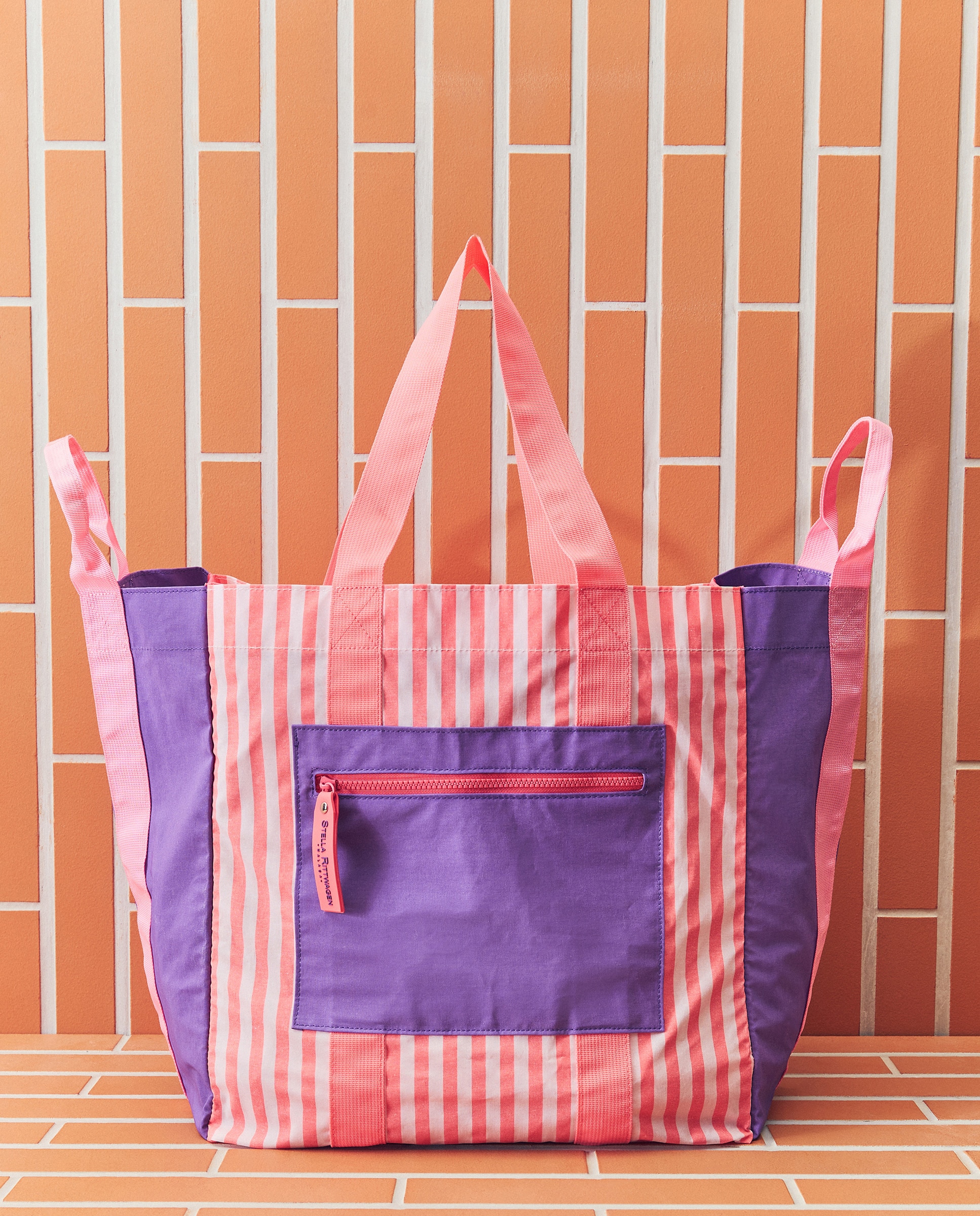 Imagem 0 de Saco de Praia com Estampado às Riscas