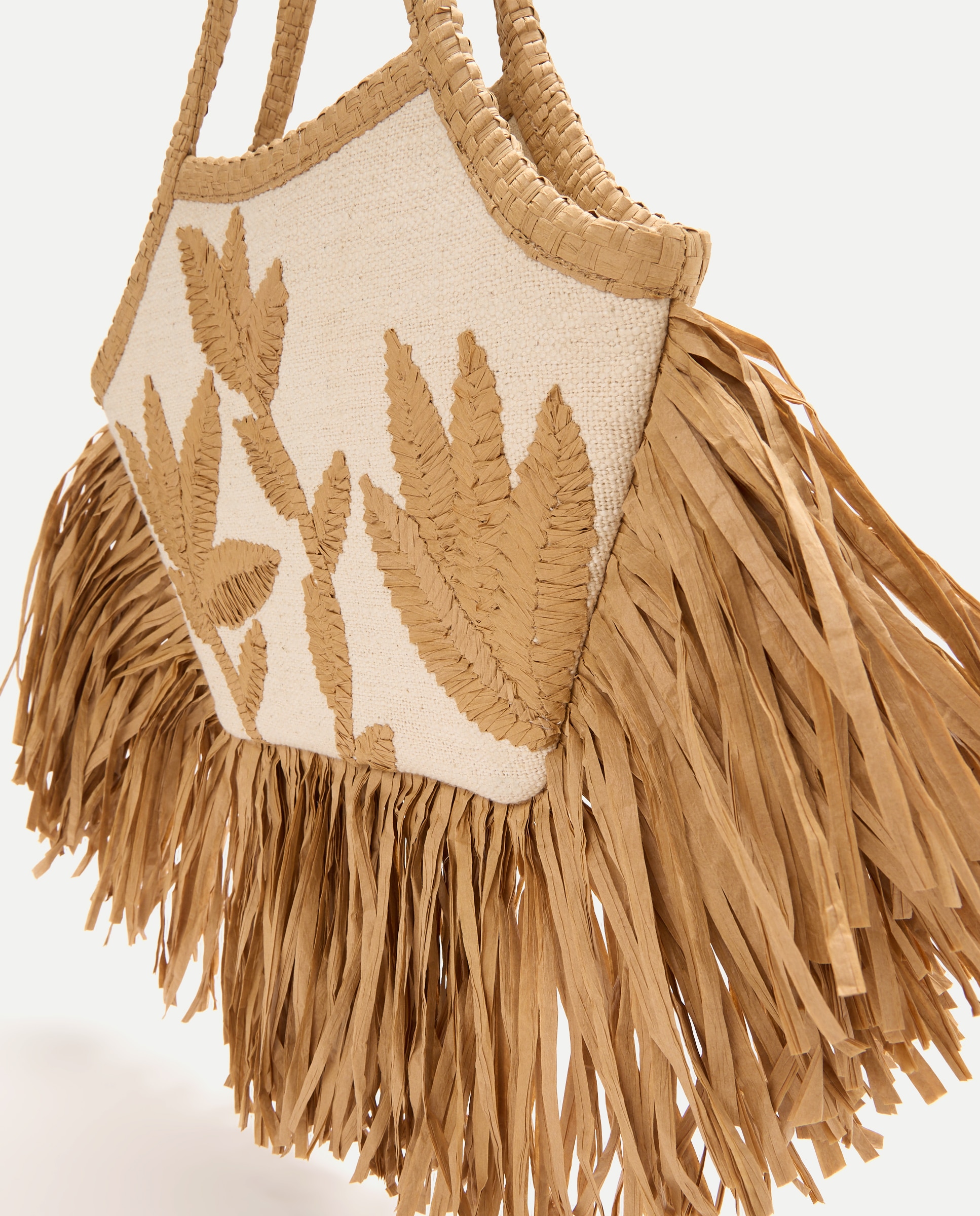 Mala Bordada com Franjas 120 Cru-3