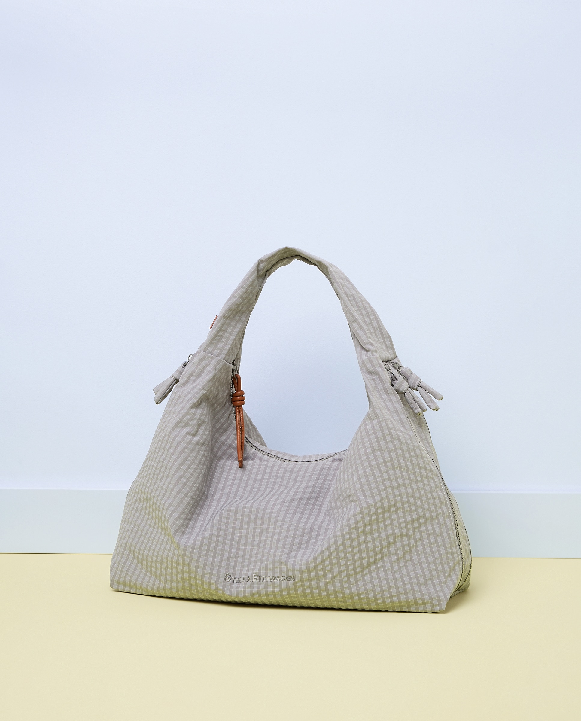 Imagen 1 de Bolso con estampado de cuadros - Stella Rittwagen - Gris claro Gris claro