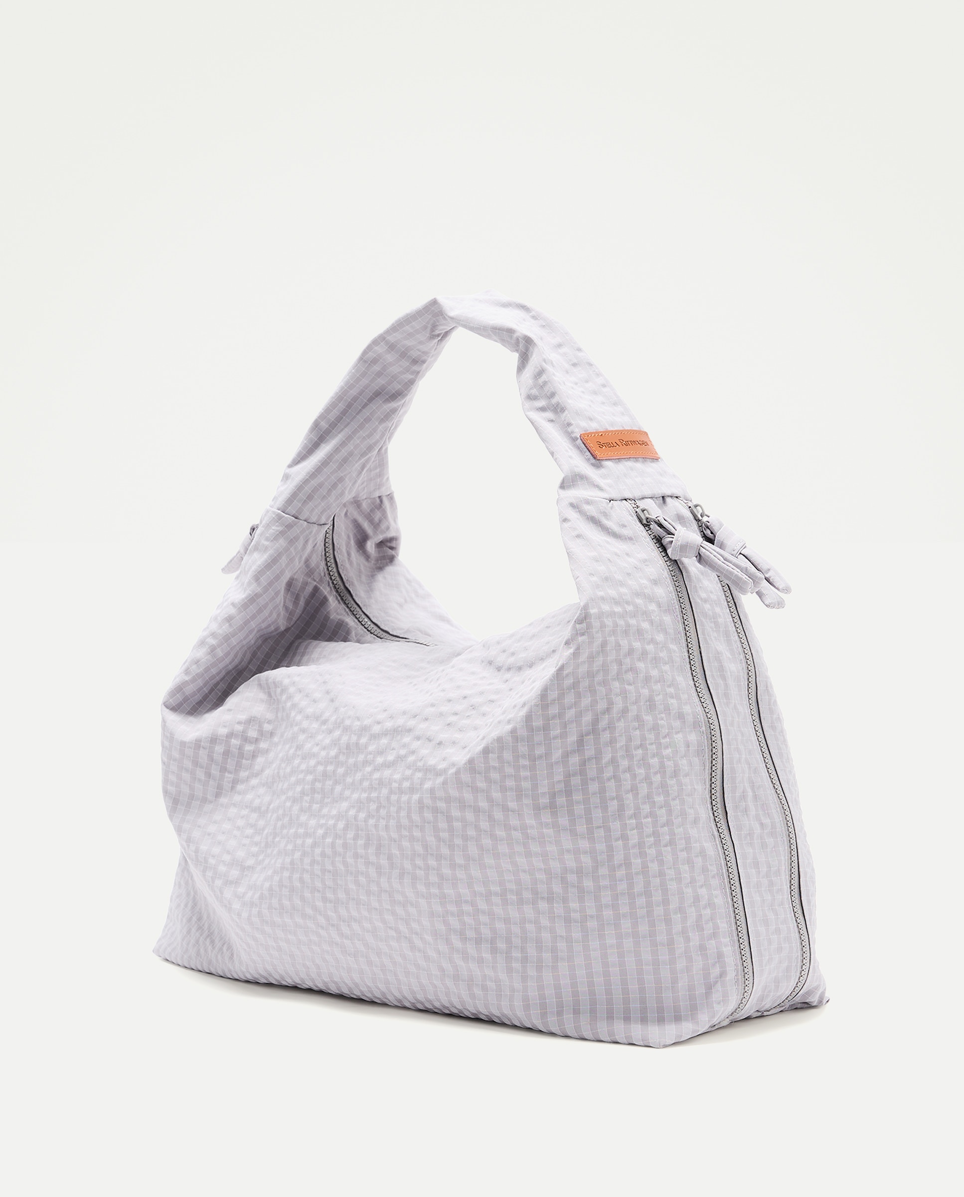 Imagen 2 de Bolso con estampado de cuadros - Stella Rittwagen - Gris claro Gris claro