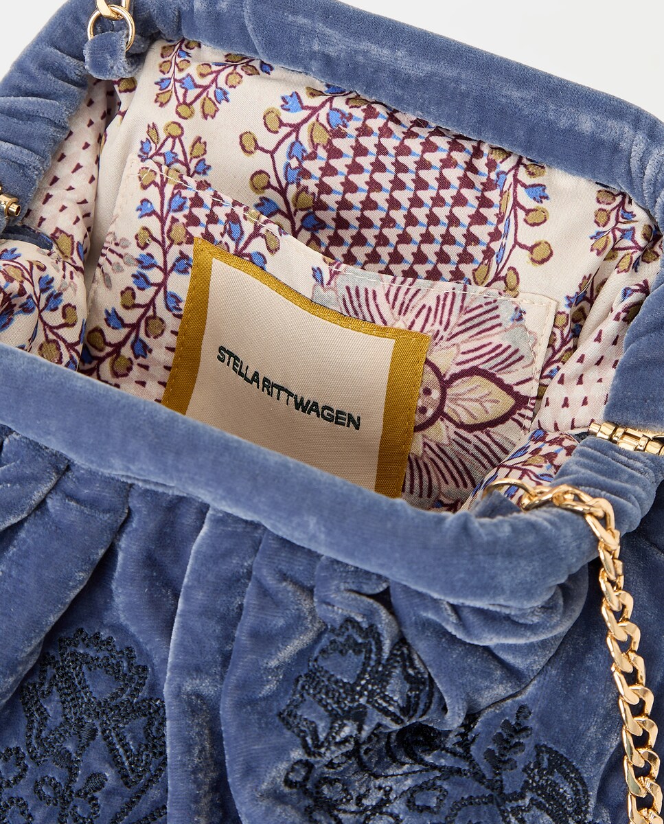 Mala Pouch com Veludo 400 Azul-3