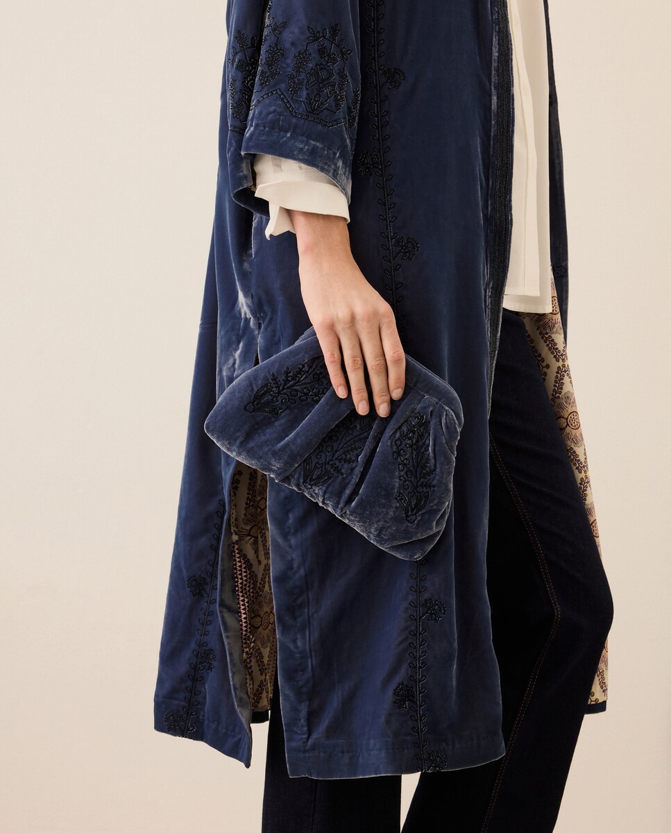 Mala Pouch com Veludo 400 Azul-4