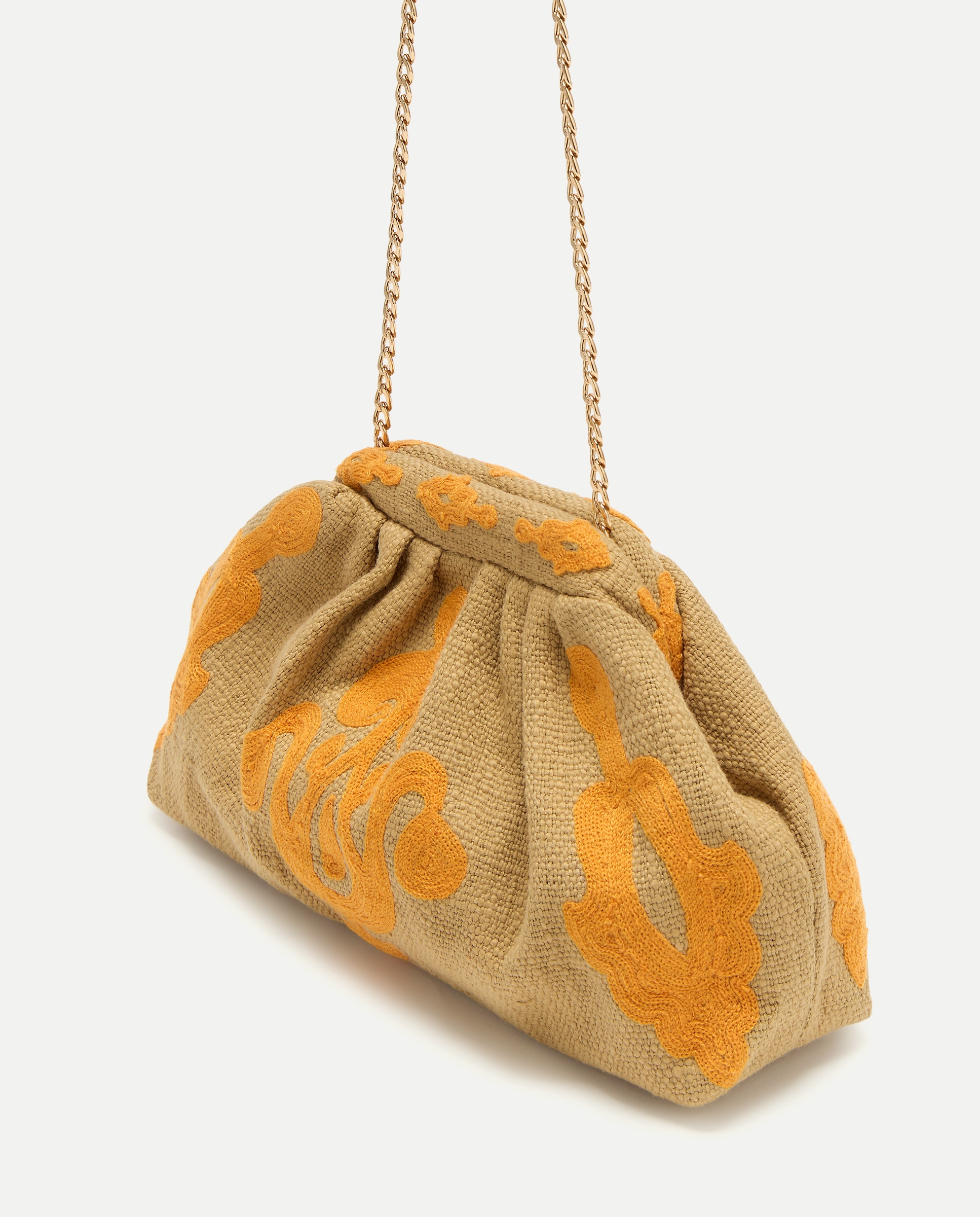 Mala Tipo Pouch de Festa com Trabalho Bordado 390 Ouro-3