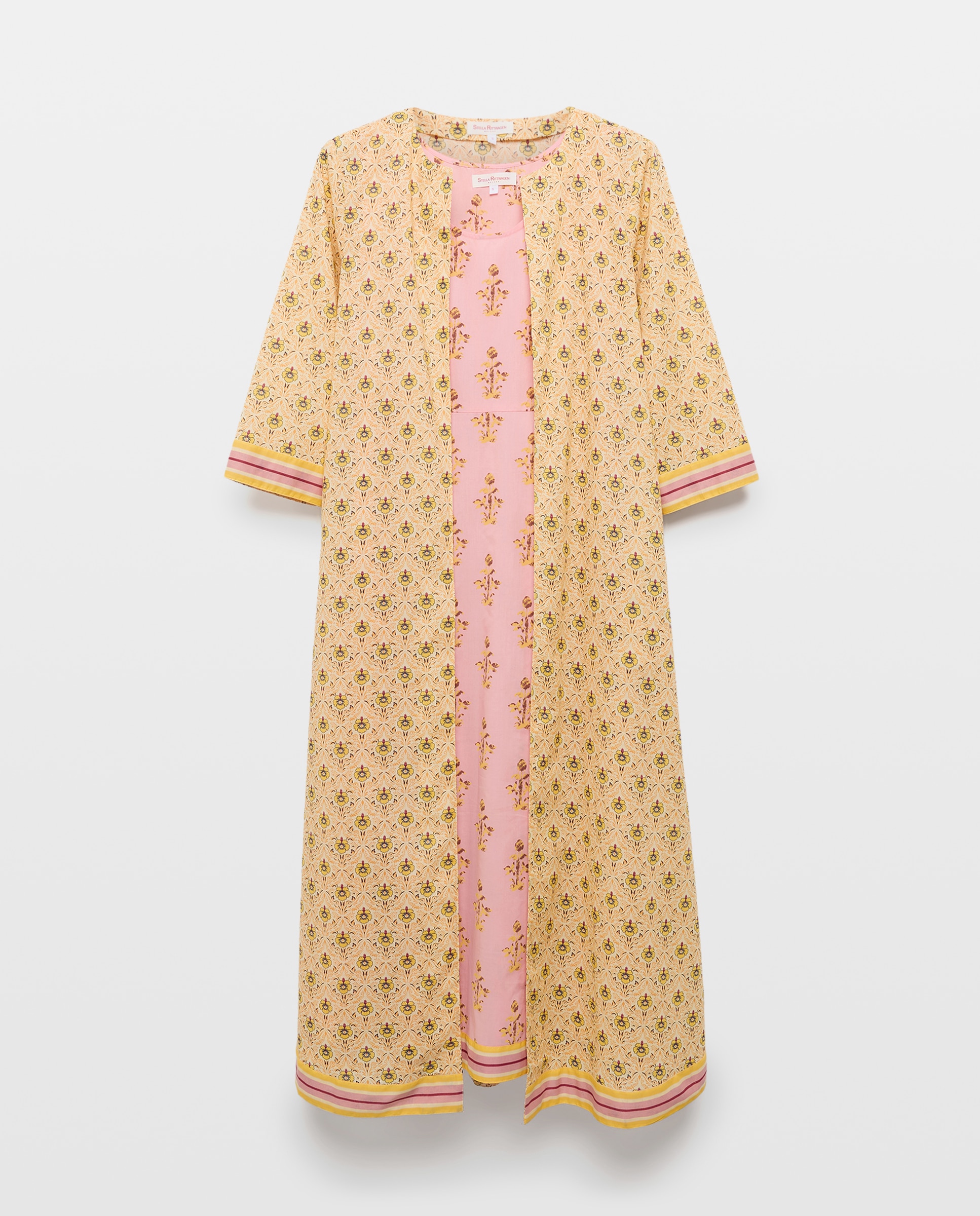 Conjunto de robe e camisa 310 Amarelo Claro-4