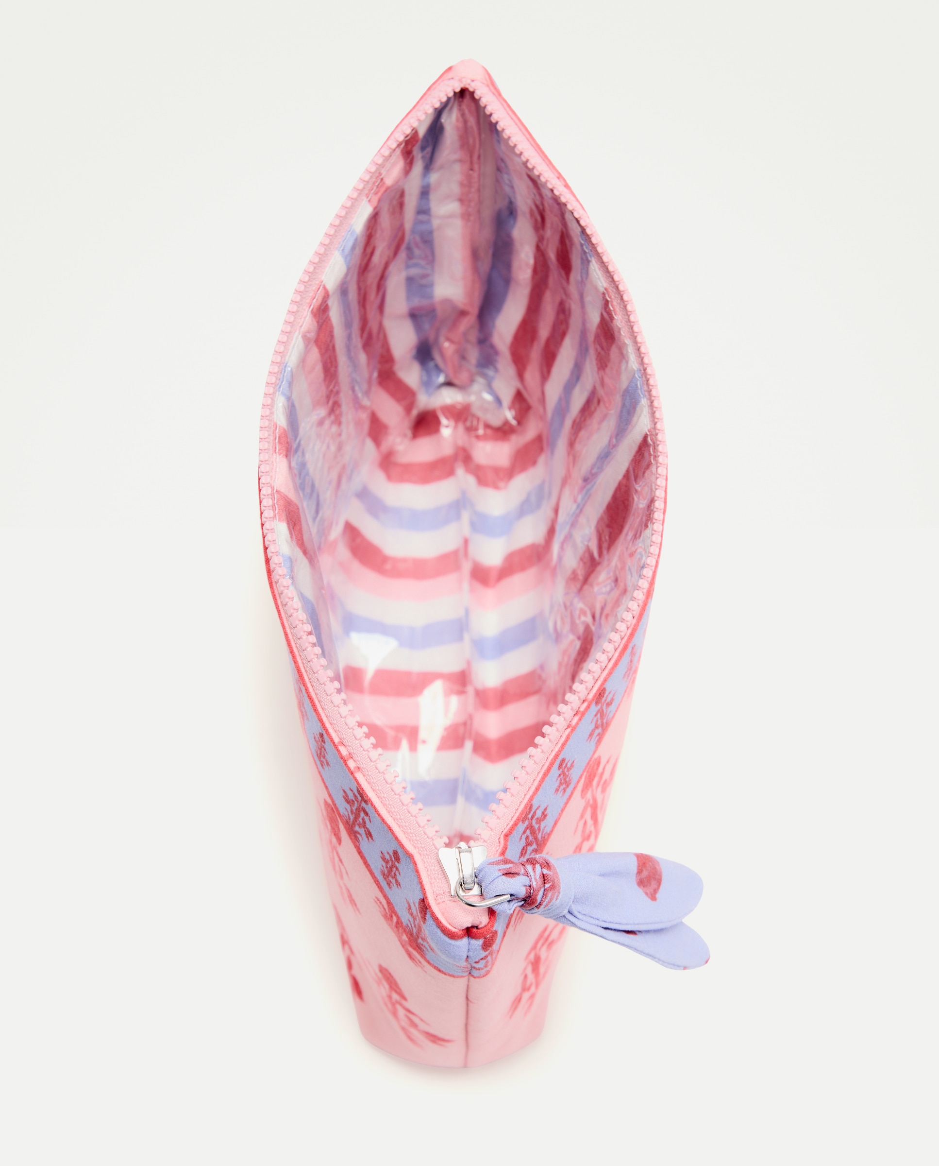 Nécessaire com Estampado de Rebordo Decorativo Rosa-claro-3