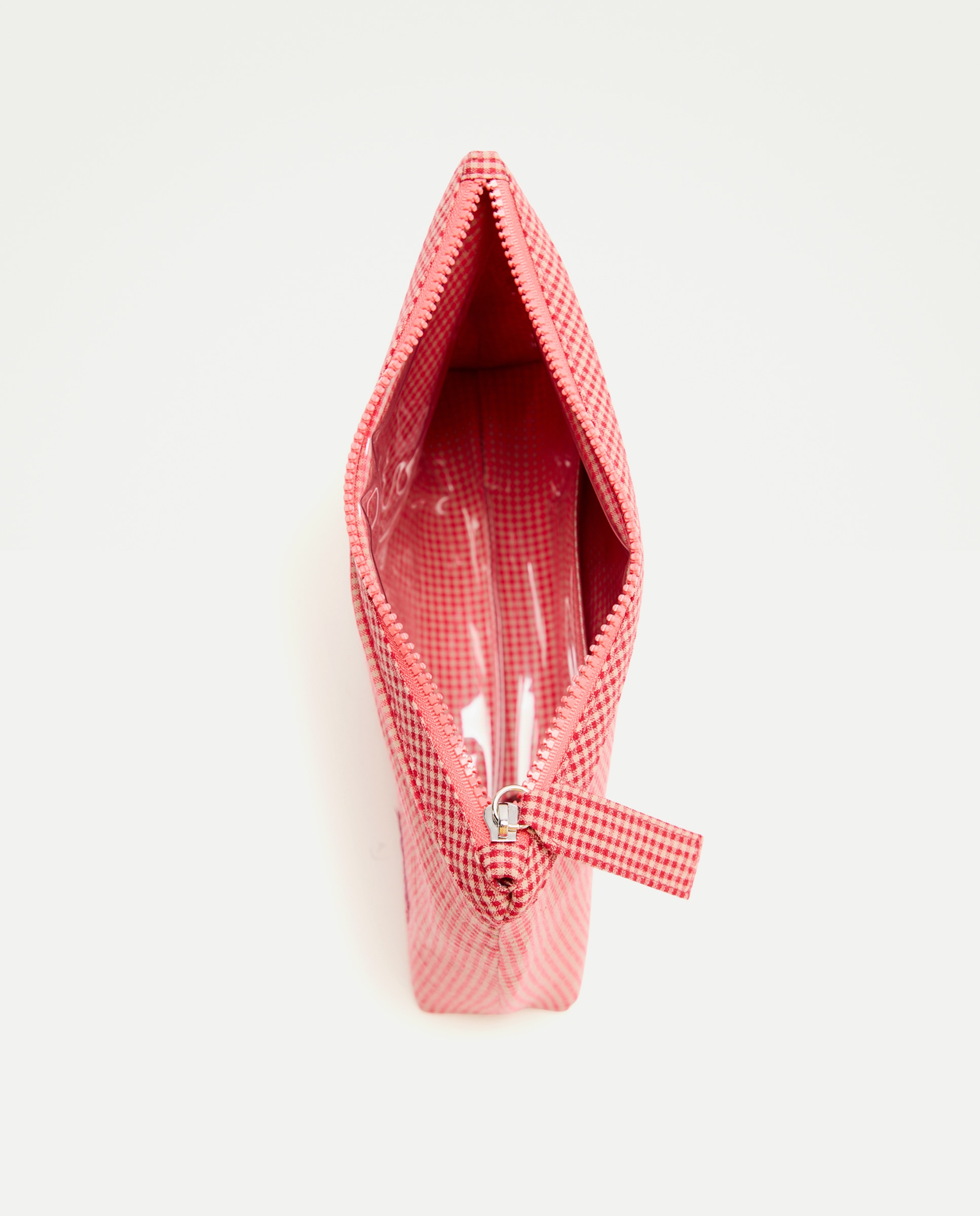 Nécessaire Grande com Estampado aos Quadrados Vichy 600 Vermelho-3