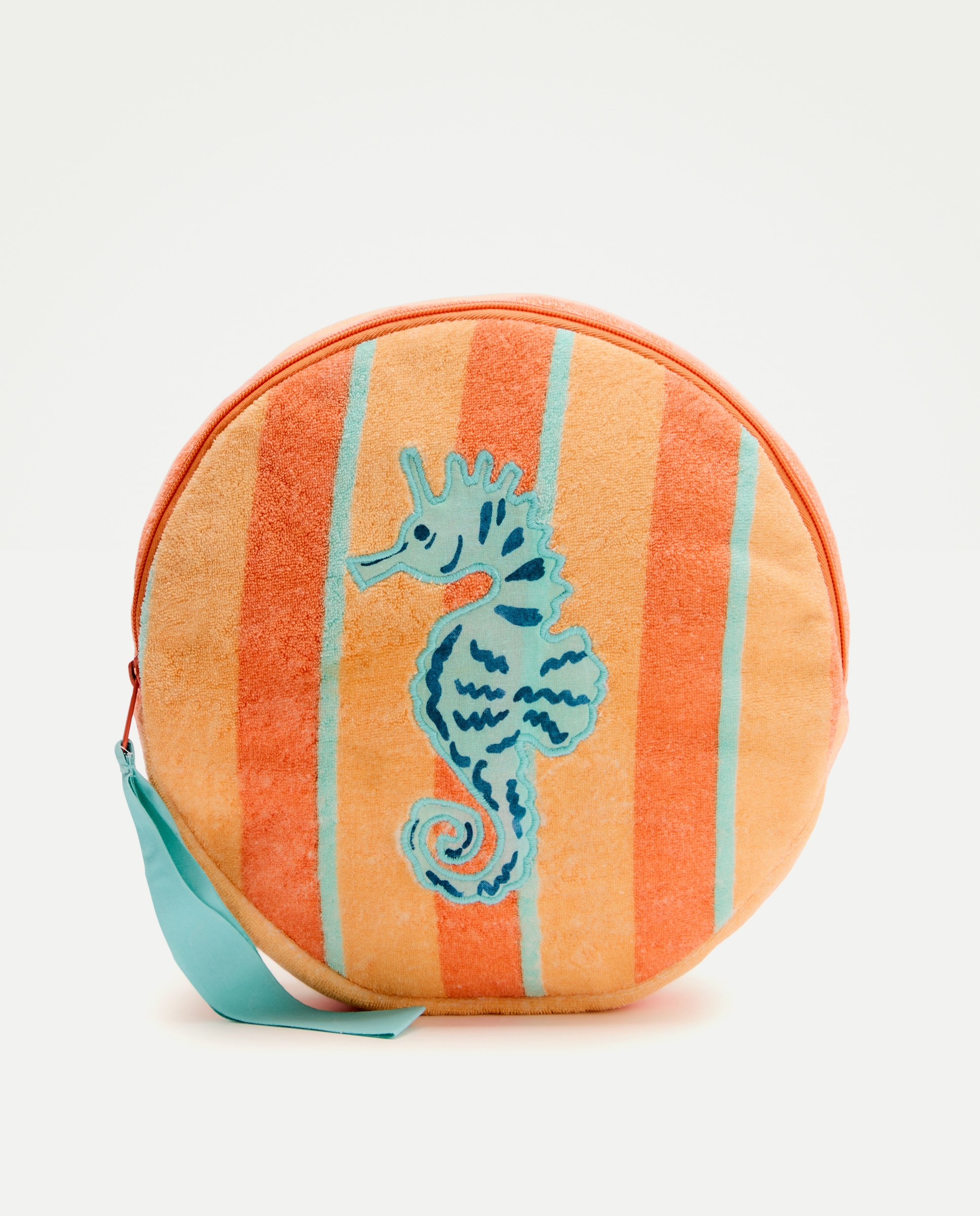 Imagem 0 de Nécessaire Redondo com Estampado de Cavalos e Riscas