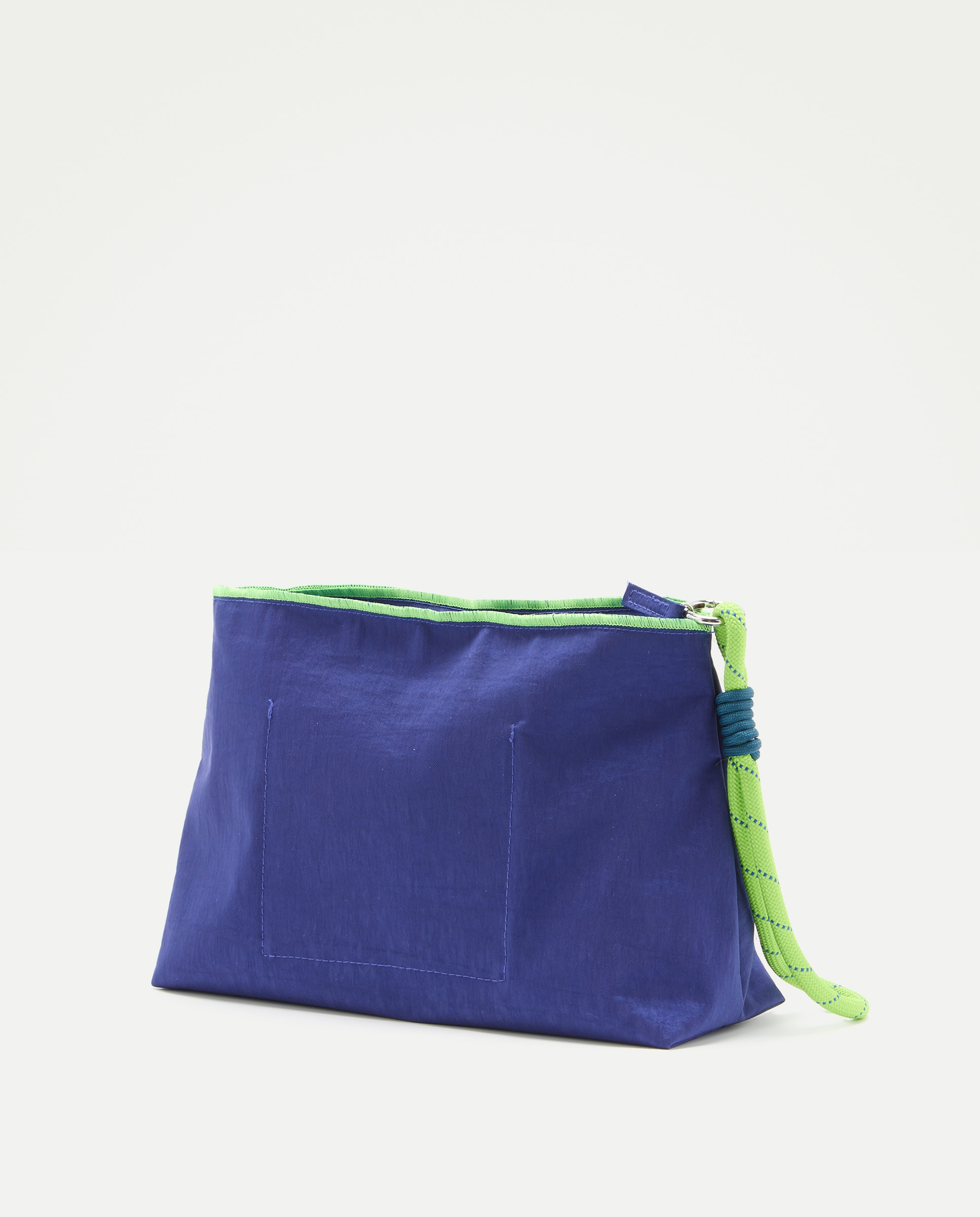 Nécessaire com Corda e Estampado de Texto 400 Azul-2