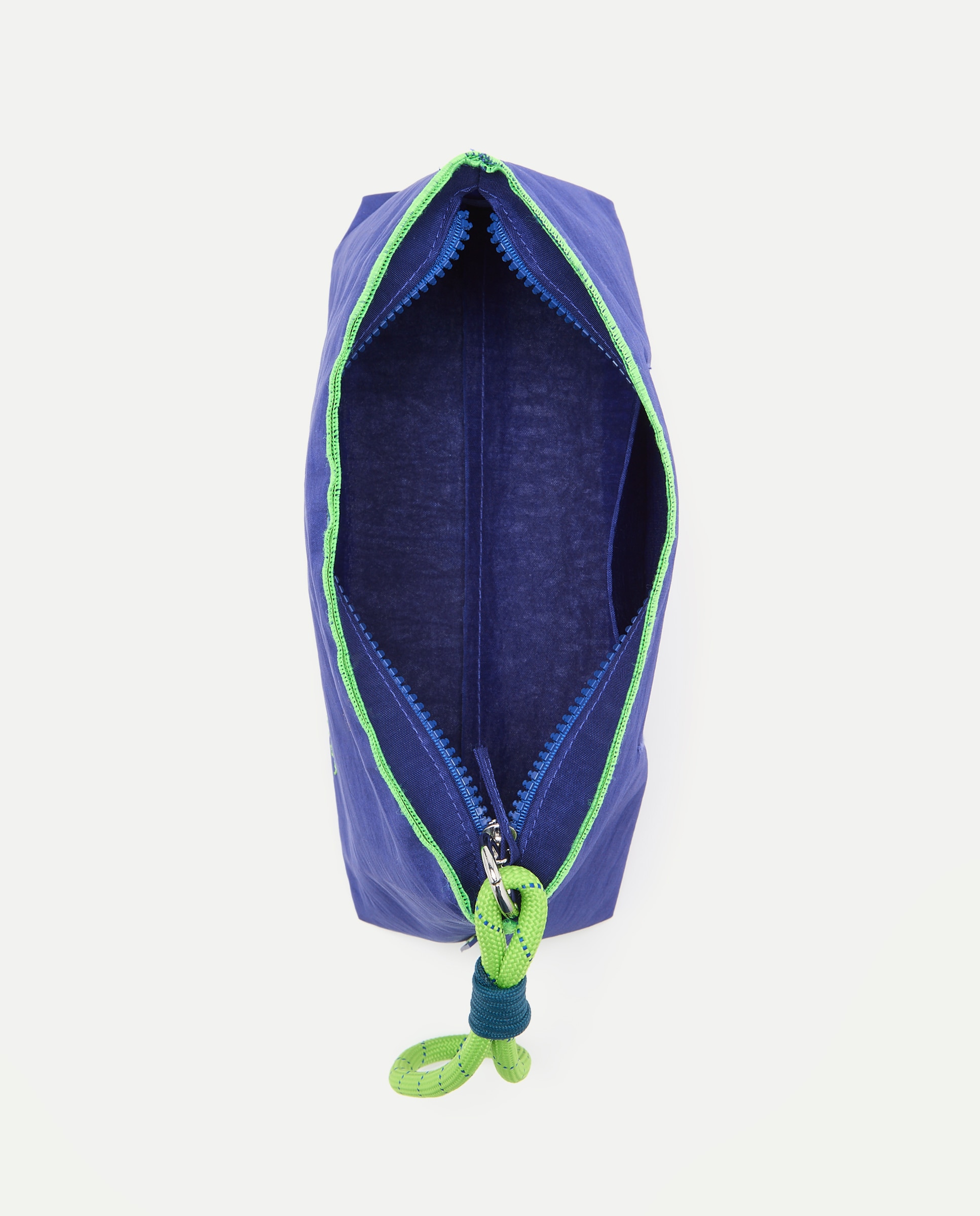 Nécessaire com Corda e Estampado de Texto 400 Azul-3