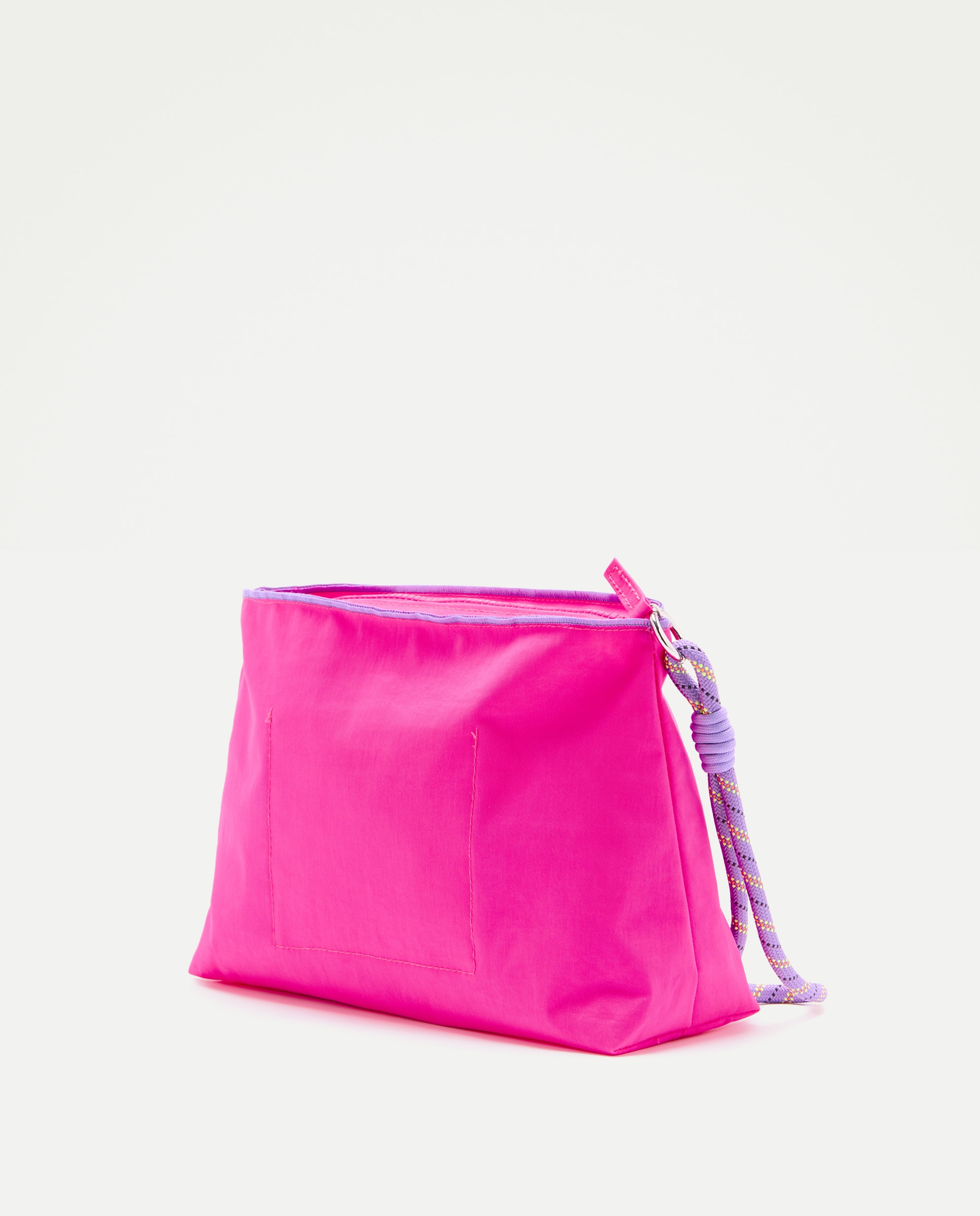 Nécessaire com Corda e Estampado de Texto 200 Rosa-2