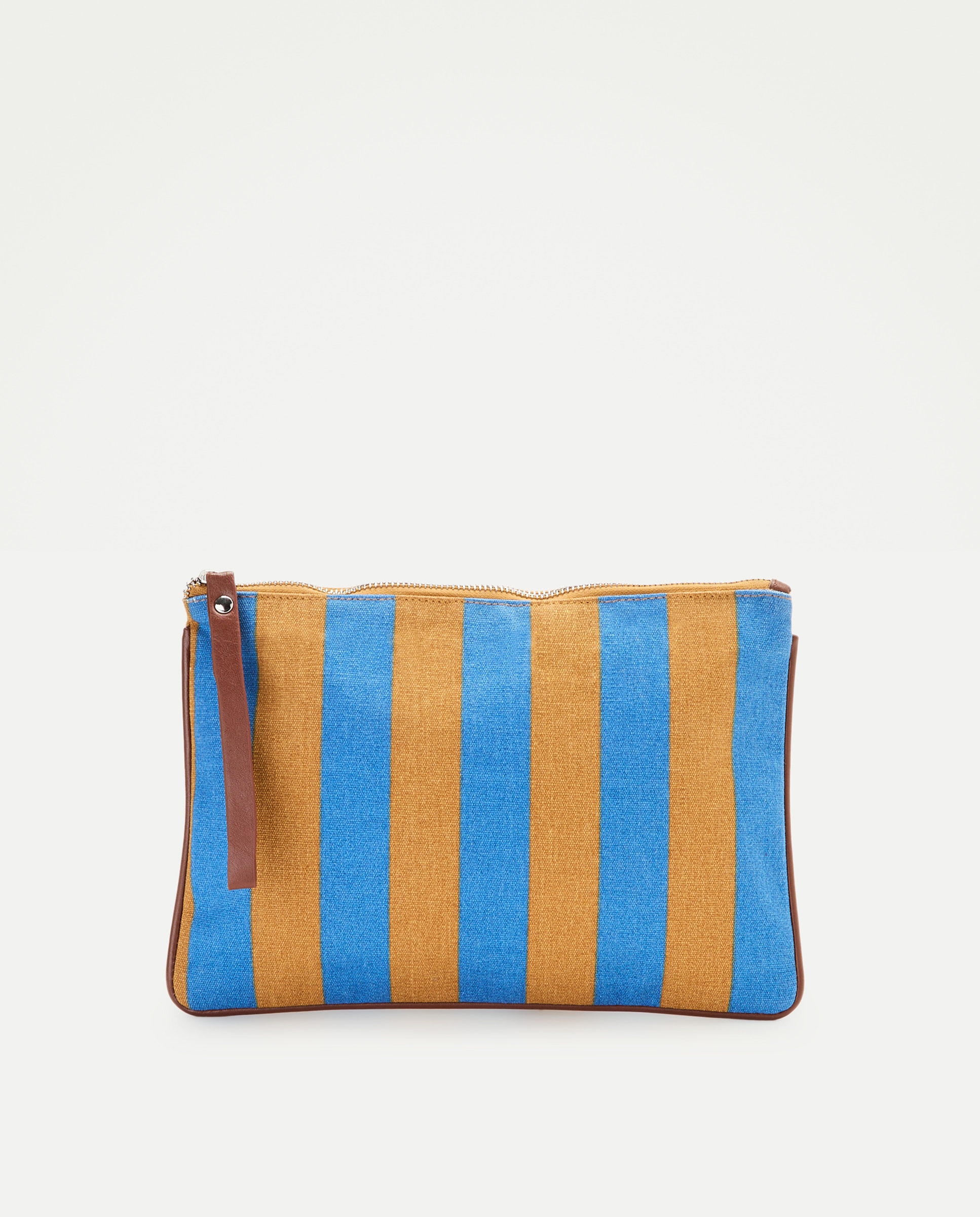 Necessaire com estampado às riscas Azul-1