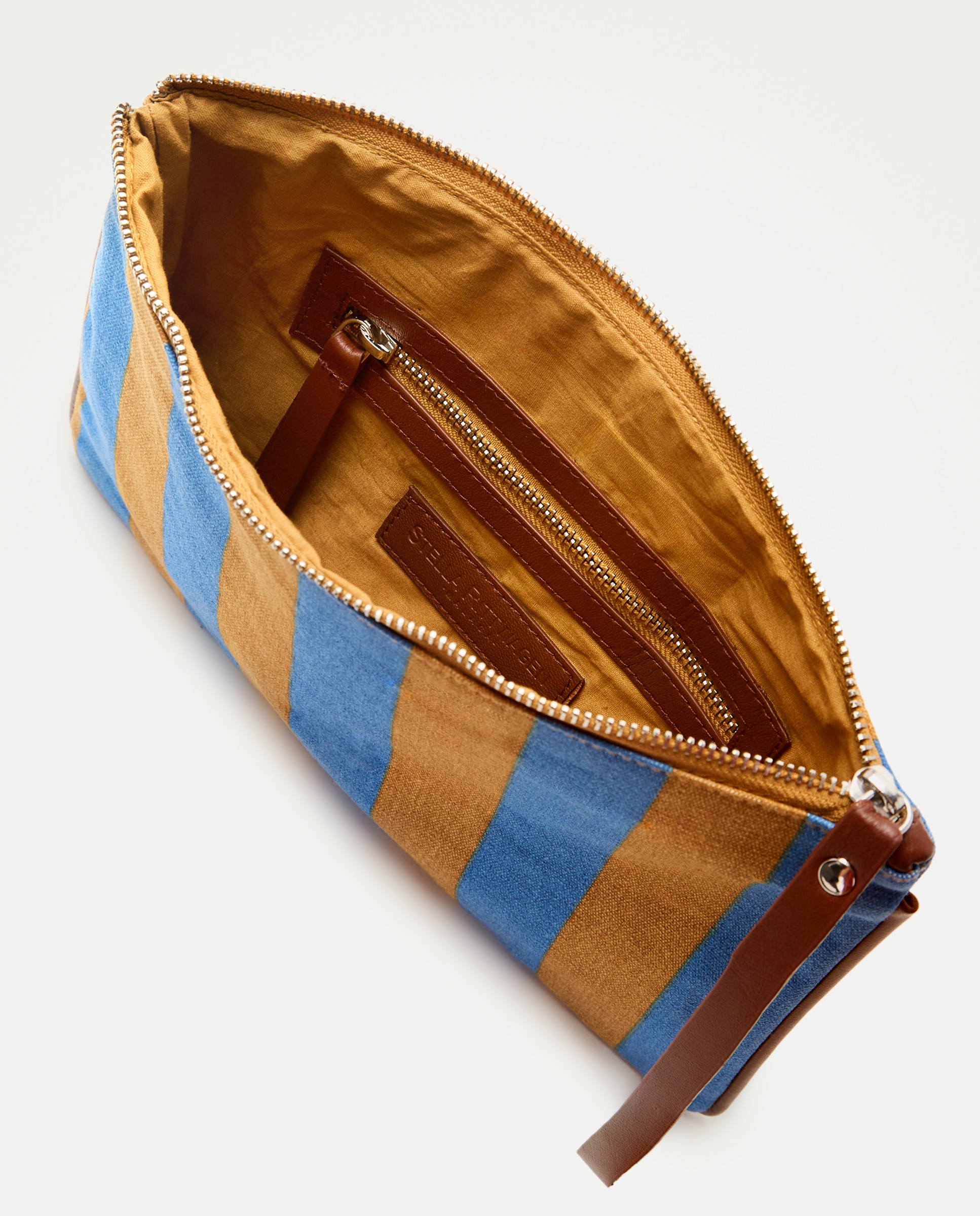 Necessaire com estampado às riscas Azul-3