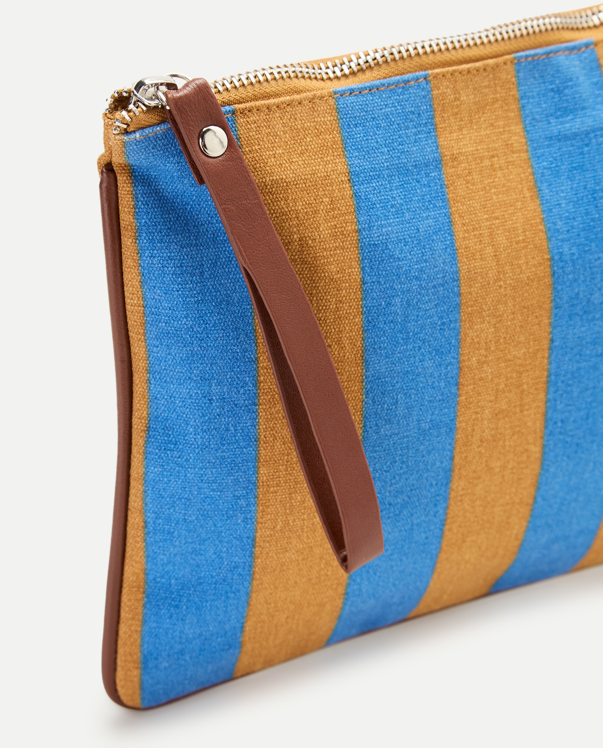 Necessaire com estampado às riscas Azul-4