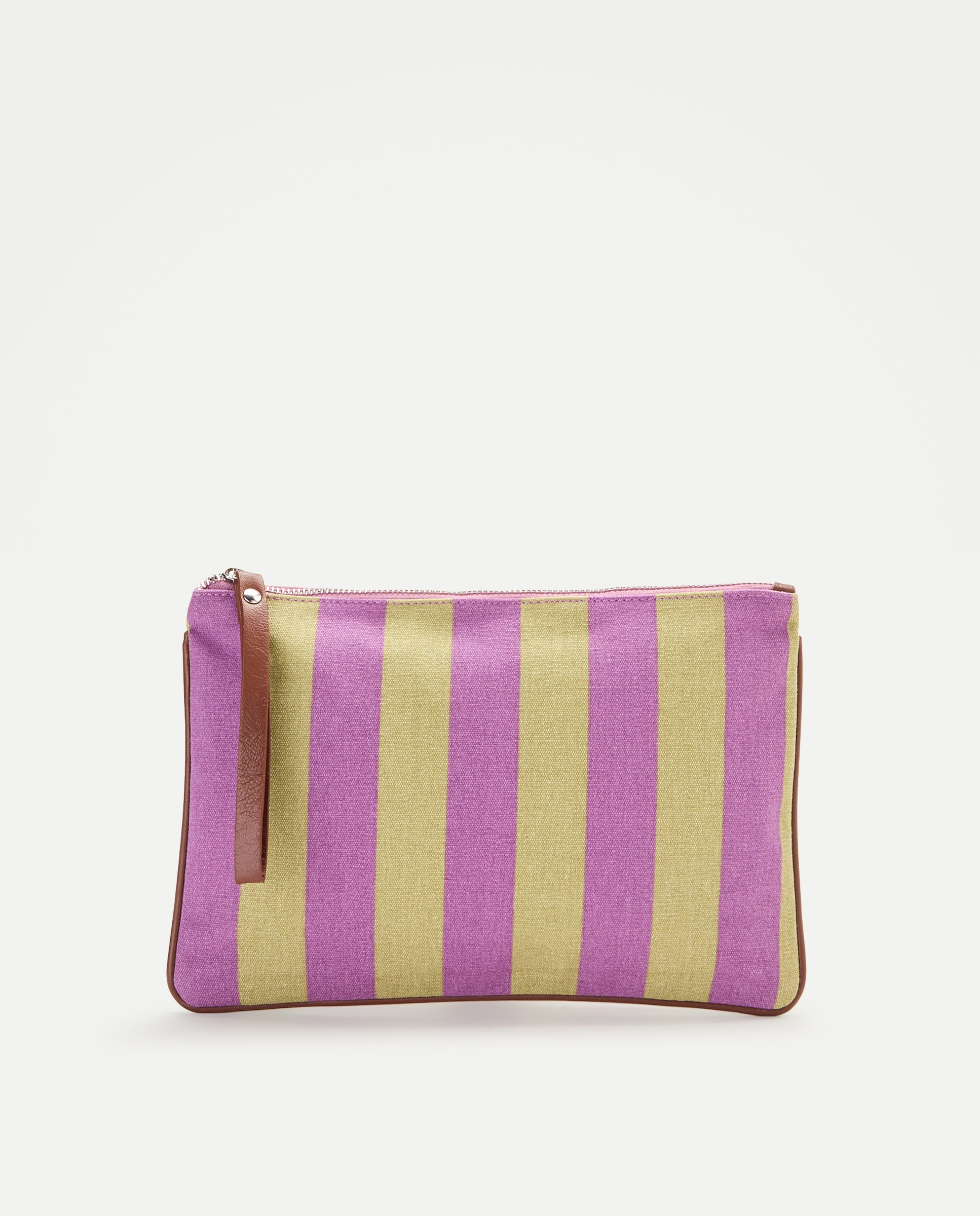 Necessaire com estampado às riscas Roxo-1