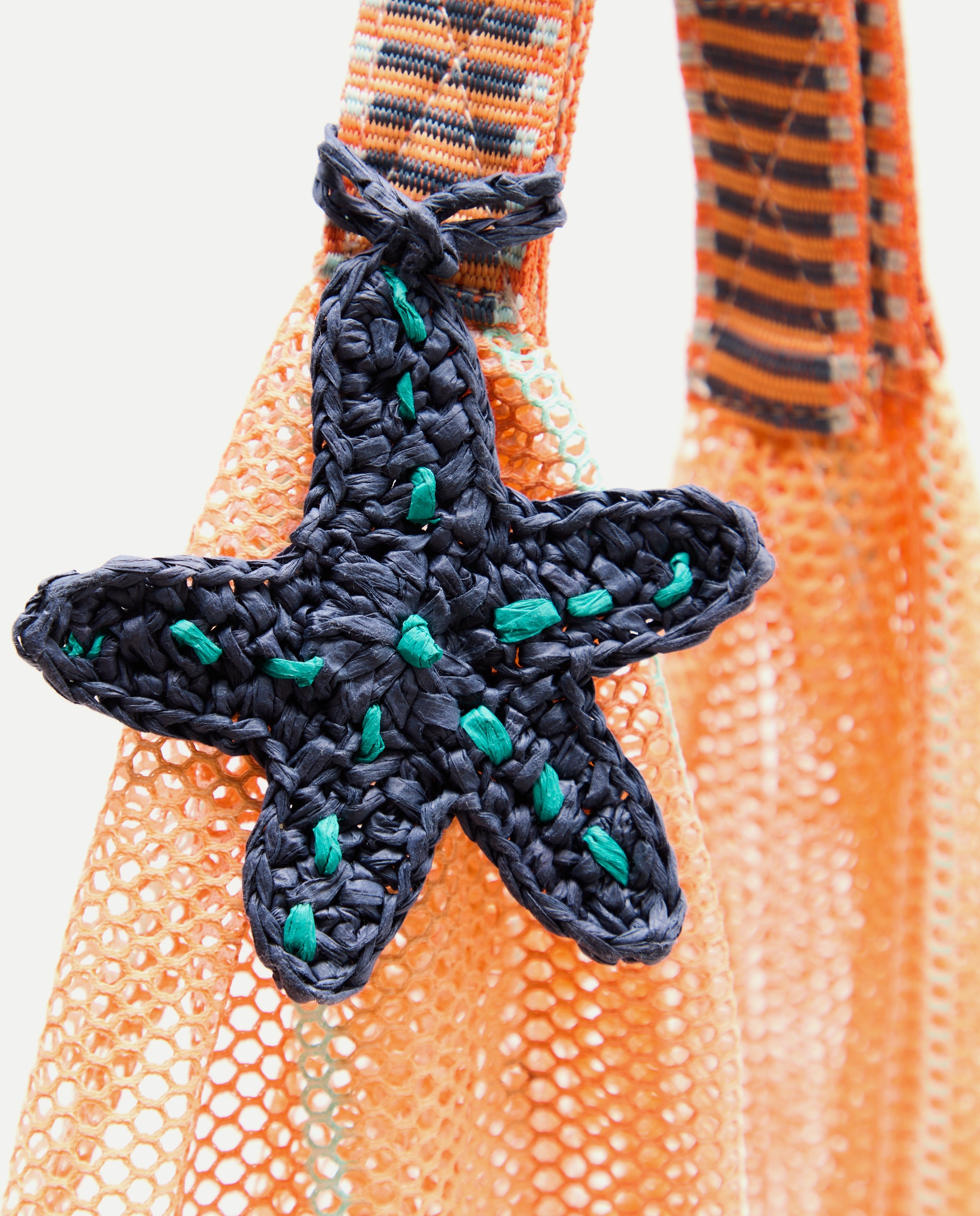 Mala com Estampado às Riscas 660 Laranja-3