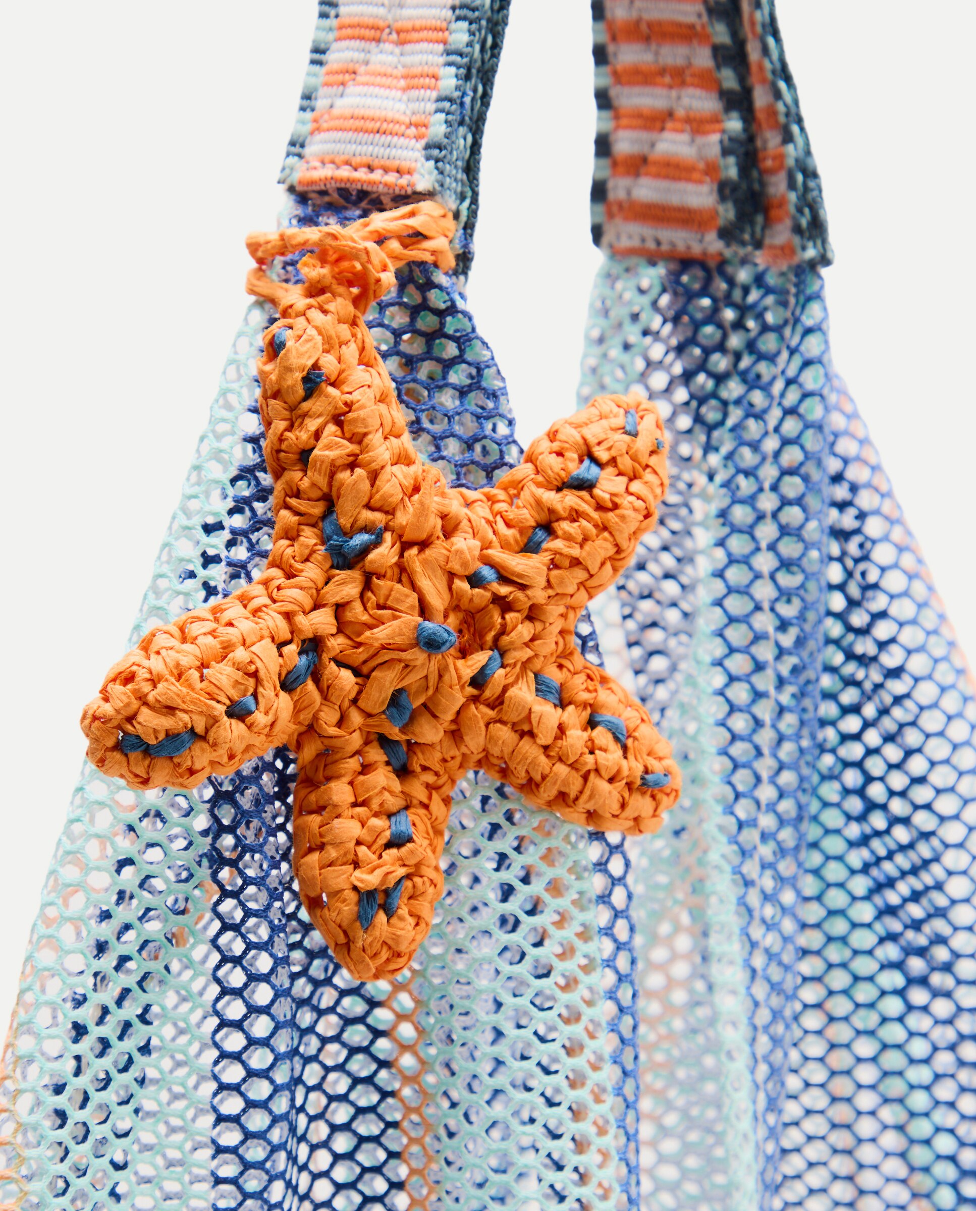 Mala com Estampado às Riscas 400 Azul-3