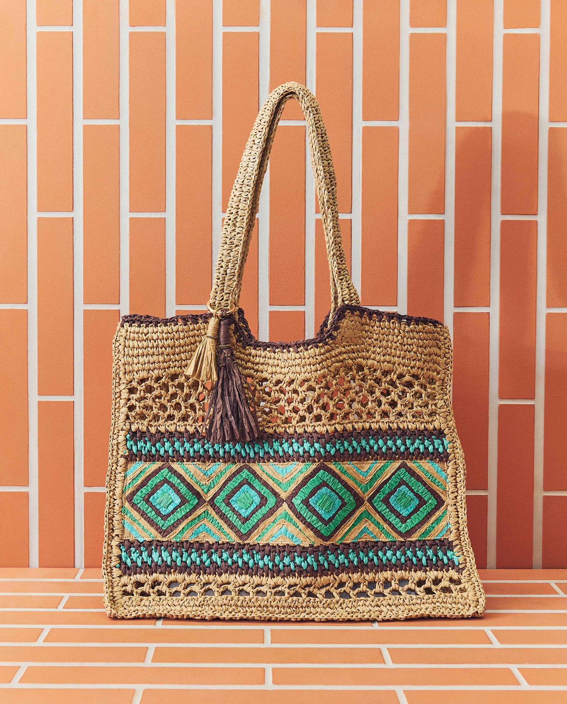 Imagem 0 de Saco de Praia com Bordados Geométricos