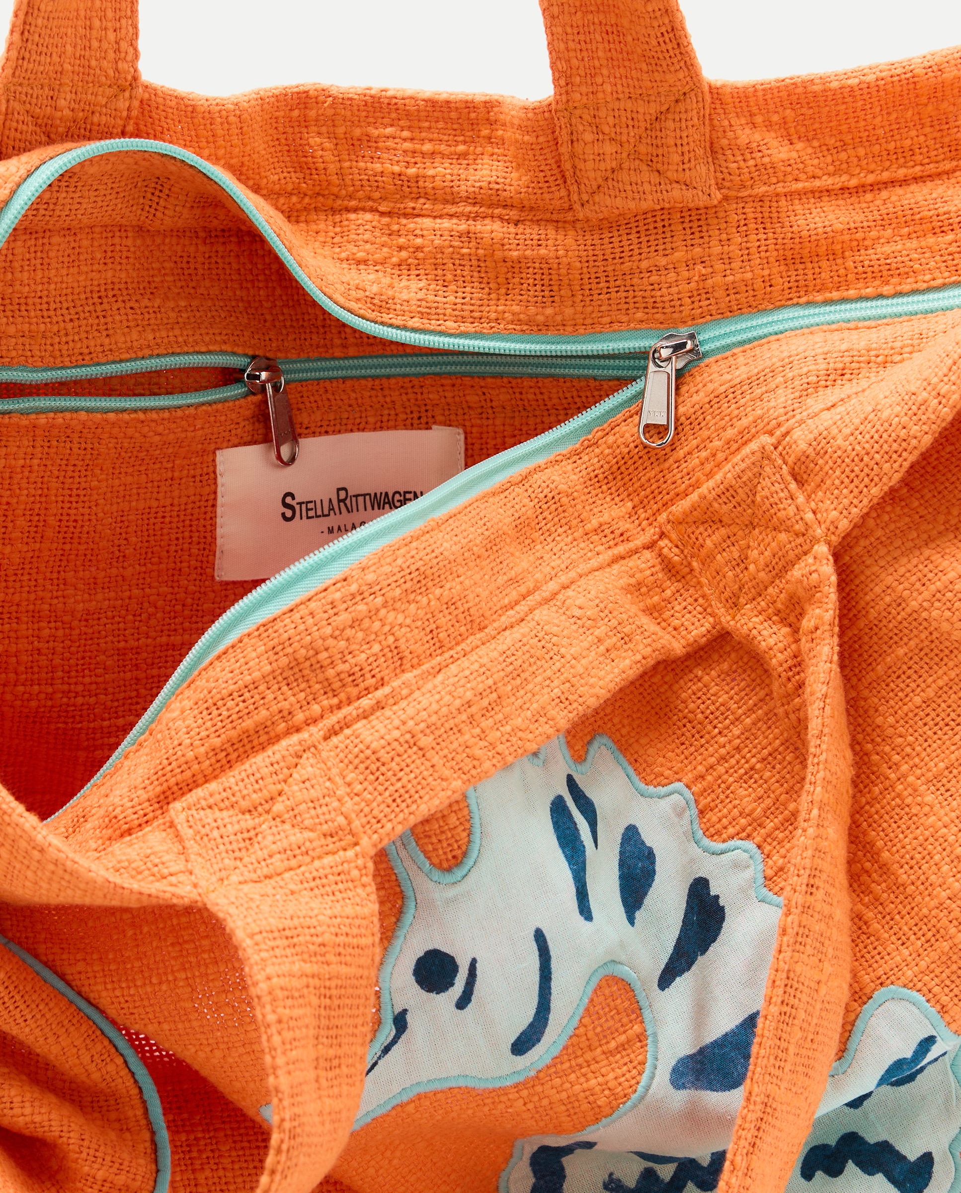 Mala Shopper de Praia com Estampado 660 Laranja-3