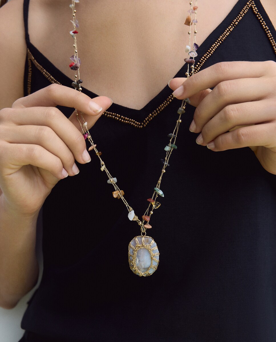 Imagen 0 de Collar detalle piedra 130 Marfil